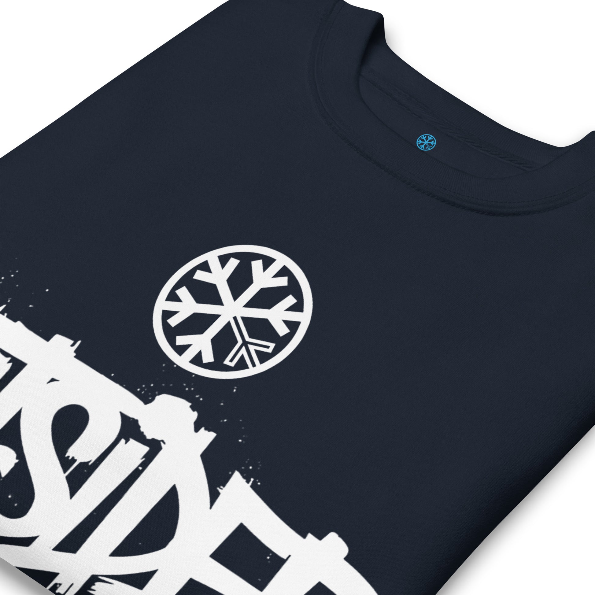 Navy-Outsider Graffiti Tag Sweatshirt from B.Different Clothing, detail, graffiti-inspired streetwear