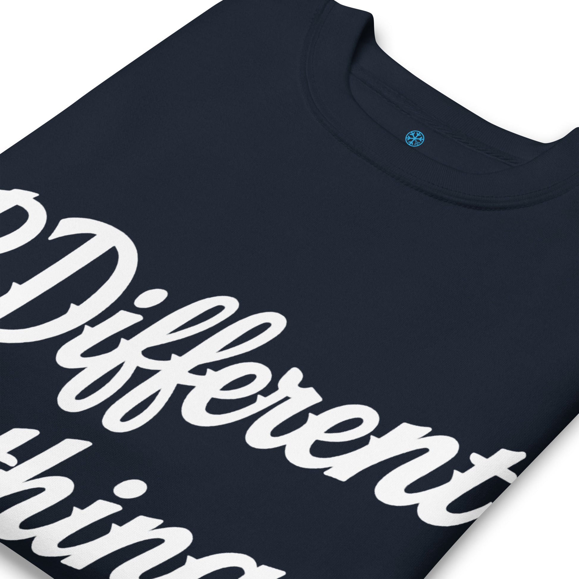 Navy-The League Sweatshirt from B.Different Clothing, detail, graffiti-inspired streetwear