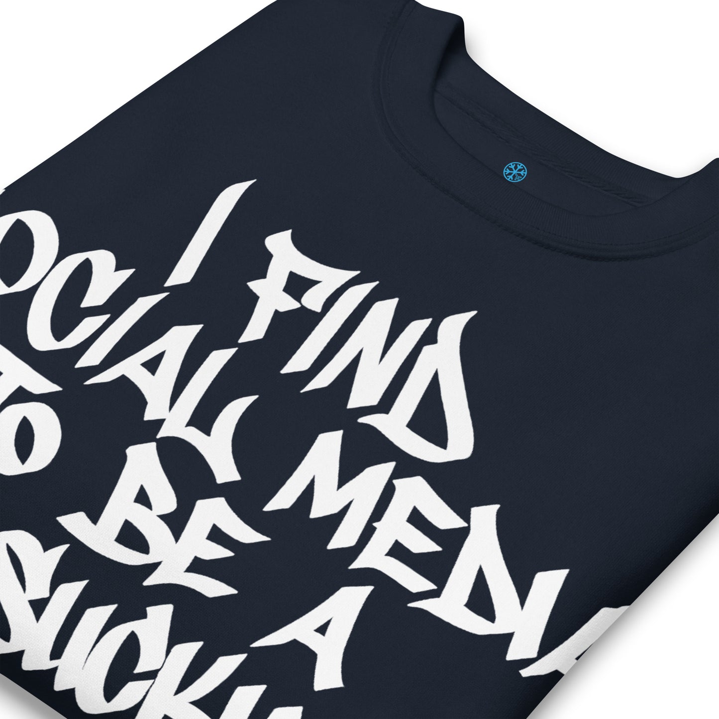 Navy-Social Media Graffiti Tag Sweatshirt from B.Different Clothing, detail, graffiti-inspired streetwear
