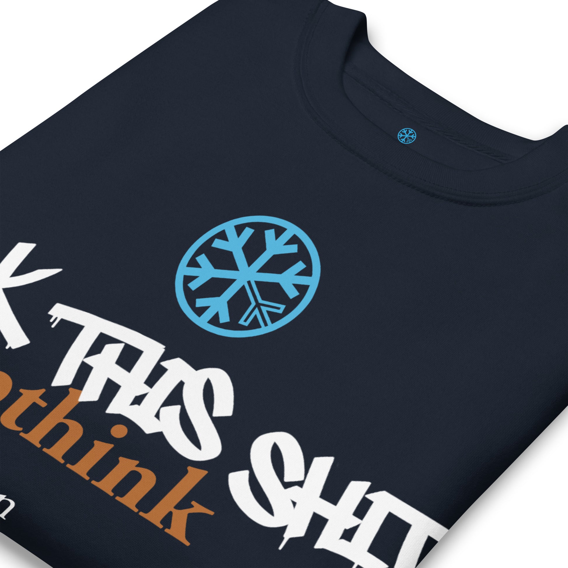 Navy-Groupthink Graffiti Sweatshirt from B.Different Clothing, detail, graffiti-inspired streetwear