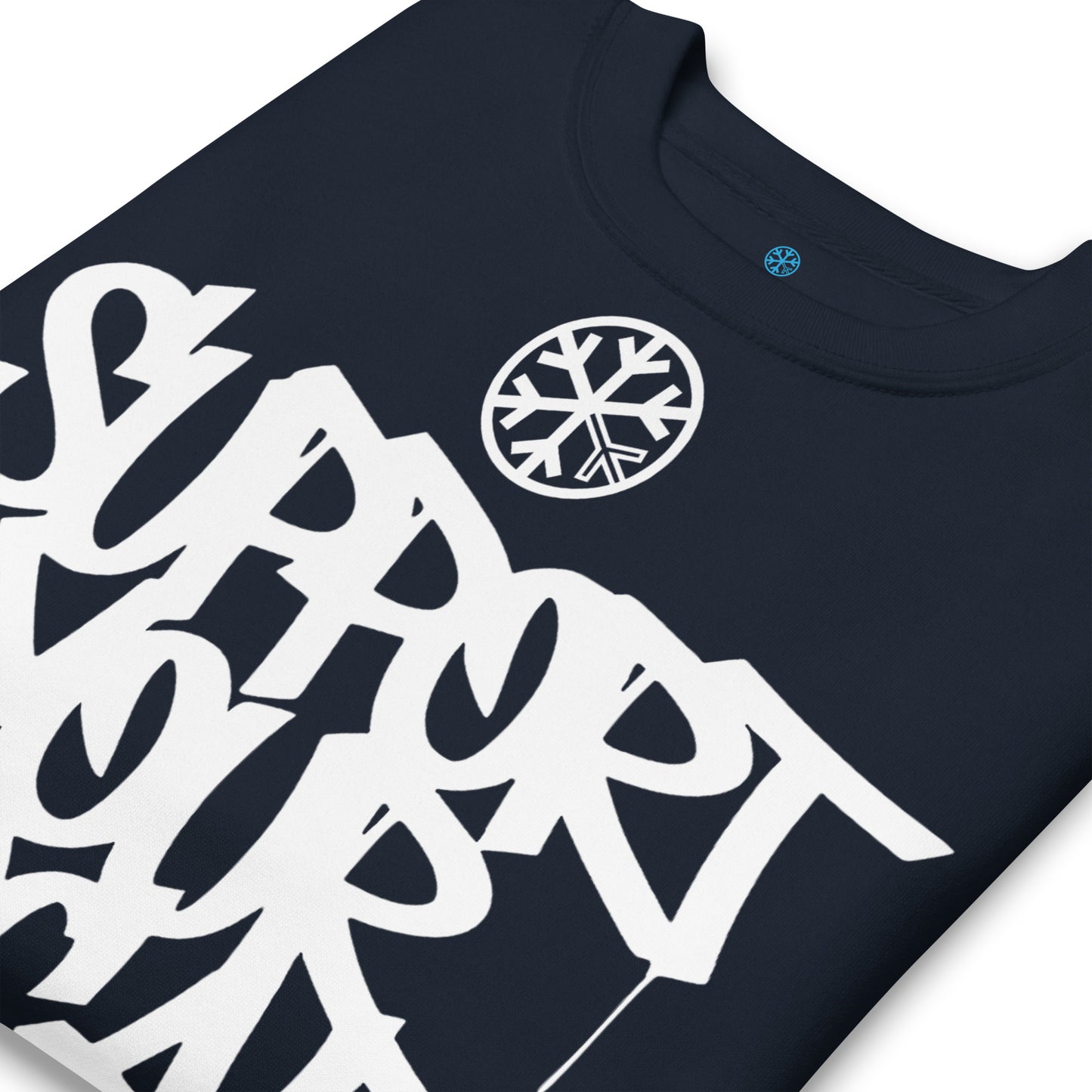 Navy-Support Your Local Graffiti Artists Sweatshirt from B.Different Clothing, detail, graffiti-inspired streetwear