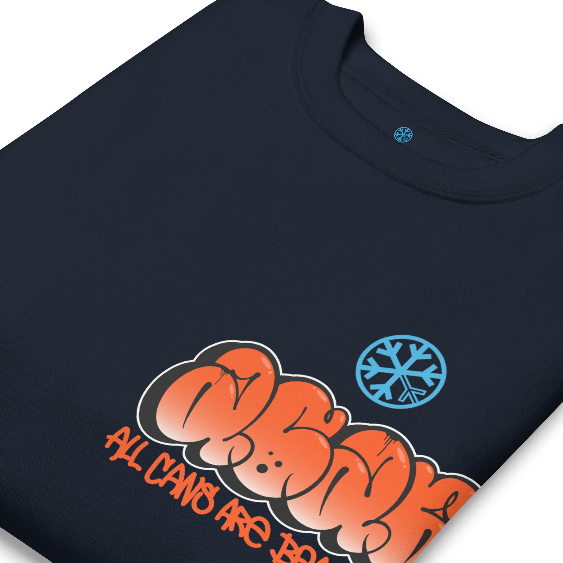 Navy-ACAB Girl Graffiti Sweatshirt from B.Different Clothing, detail, graffiti-inspired streetwear