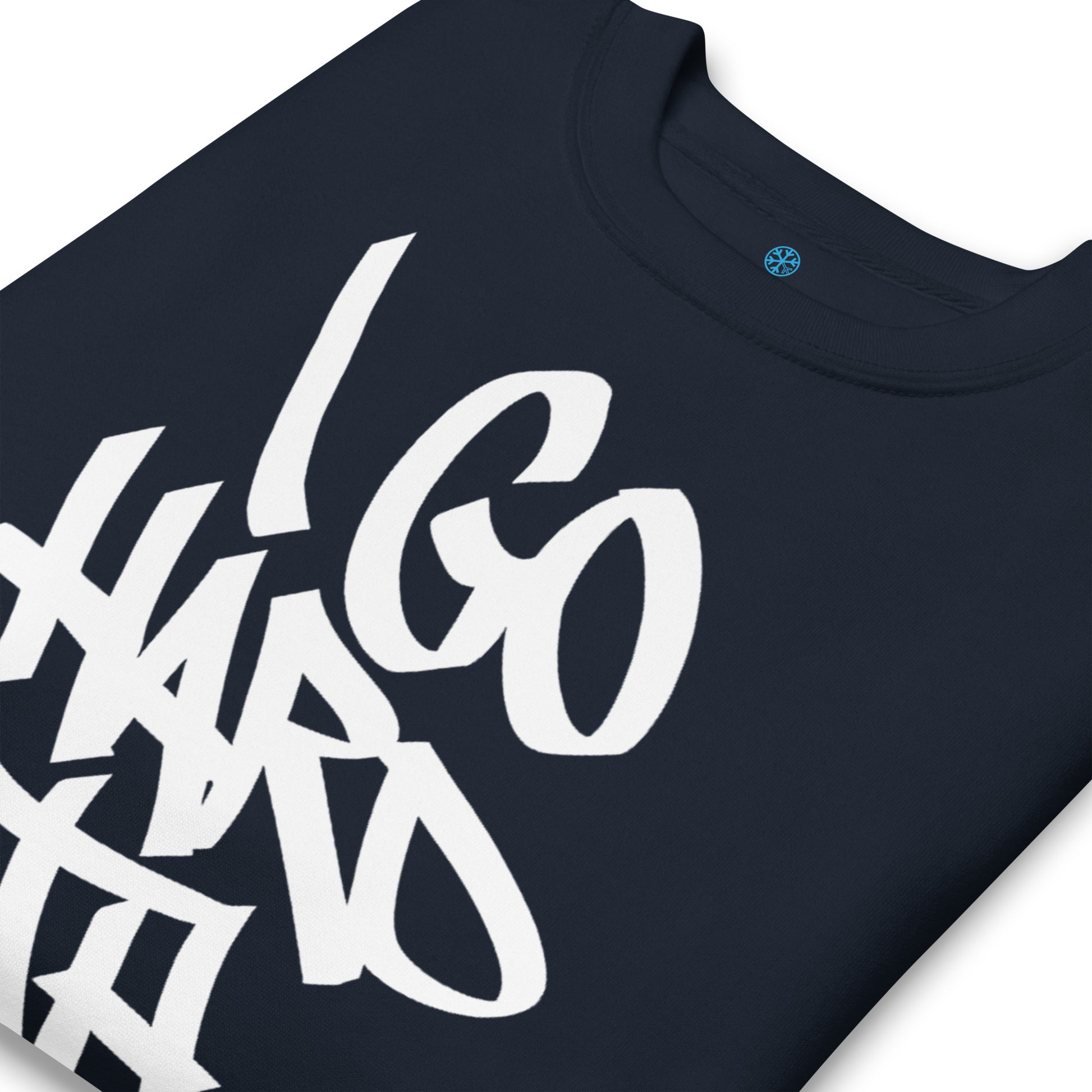 Navy-I Go Hard With My Paint Graffiti Sweatshirt from B.Different Clothing, detail, graffiti-inspired streetwear