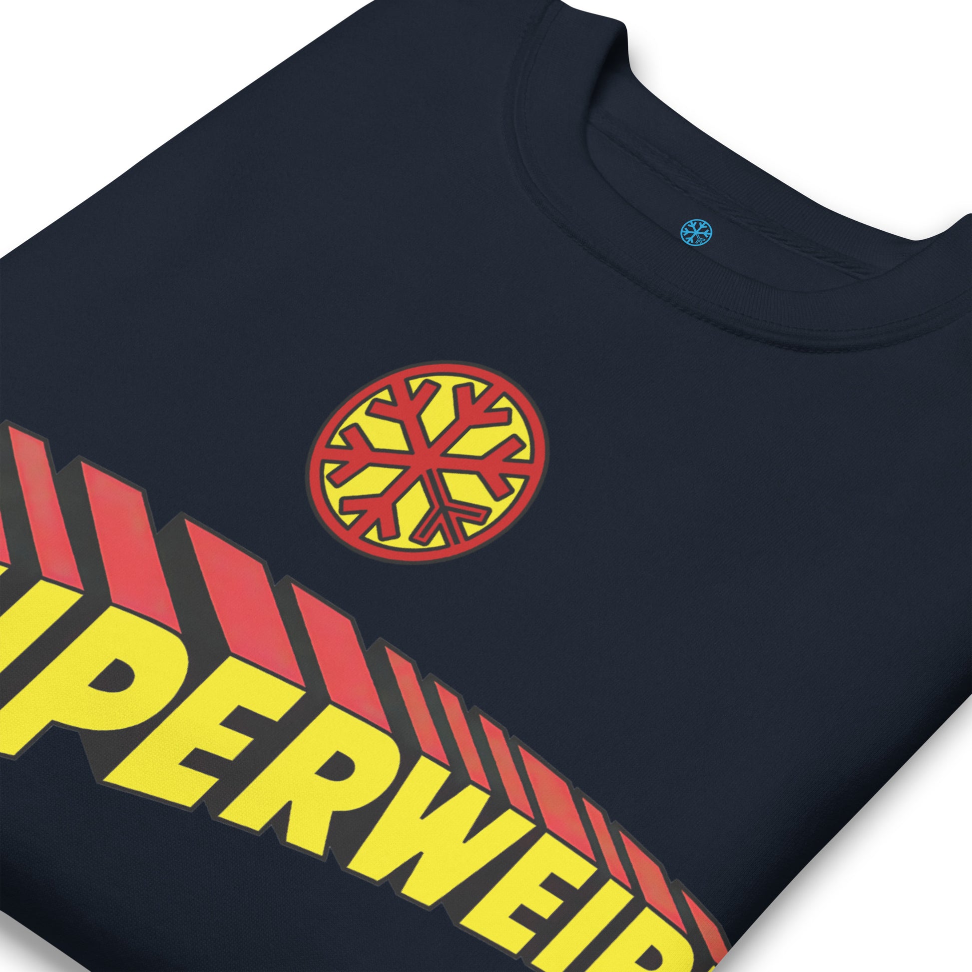 Navy-Superweird Sweatshirt from B.Different Clothing, detail, graffiti-inspired streetwear