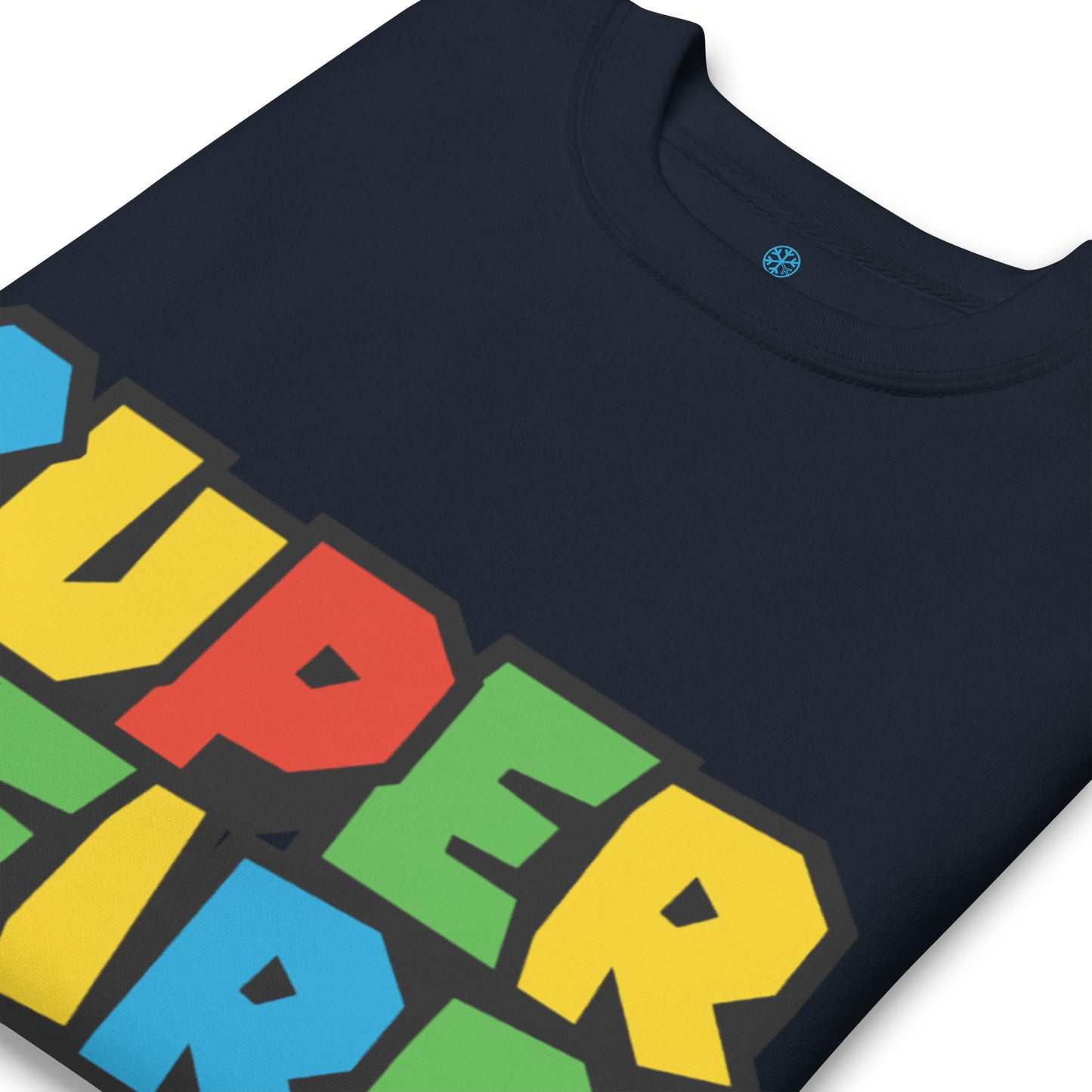 Navy Blazer-Super Weird Bros Sweatshirt from B.Different Clothing, detail, graffiti-inspired streetwear