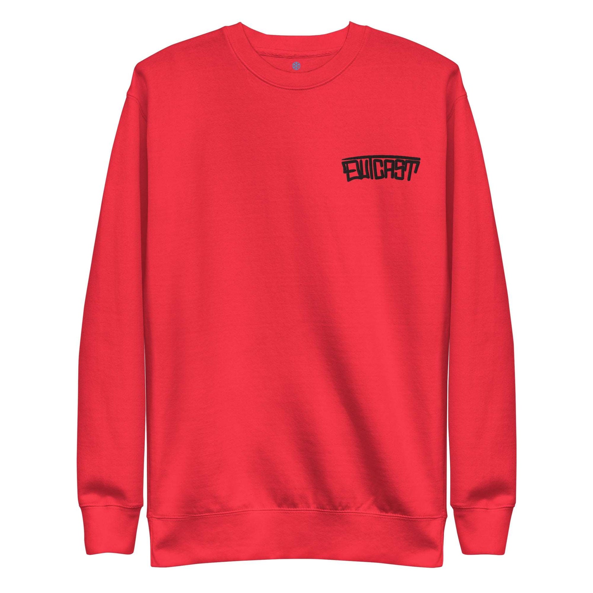 Outcast Graffiti Tag sweatshirt red B.Different Clothing graffiti street art inspired streetwear brand