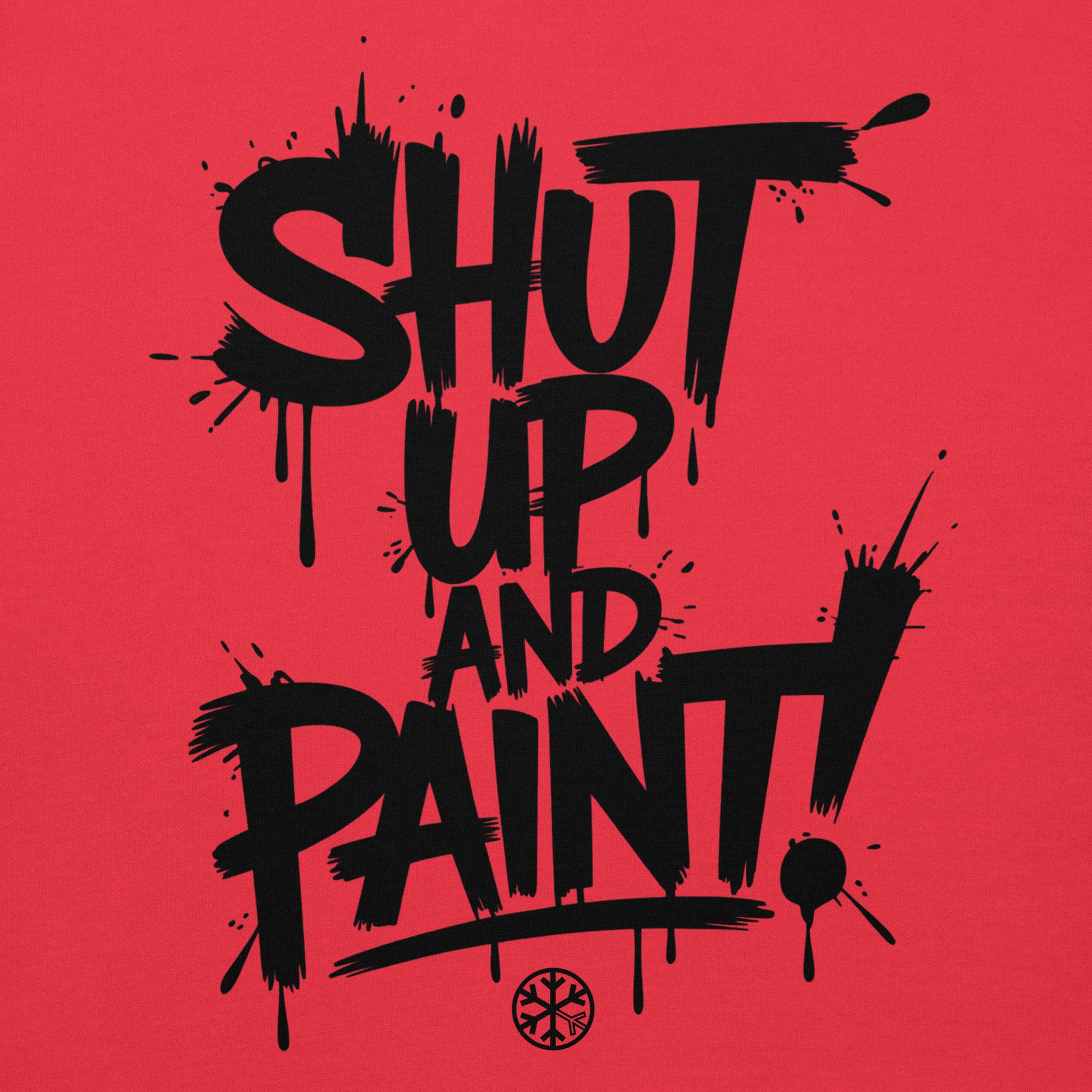 Red-Shut Up and Paint Graffiti Sweatshirt from B.Different Clothing, graphic, graffiti-inspired streetwear