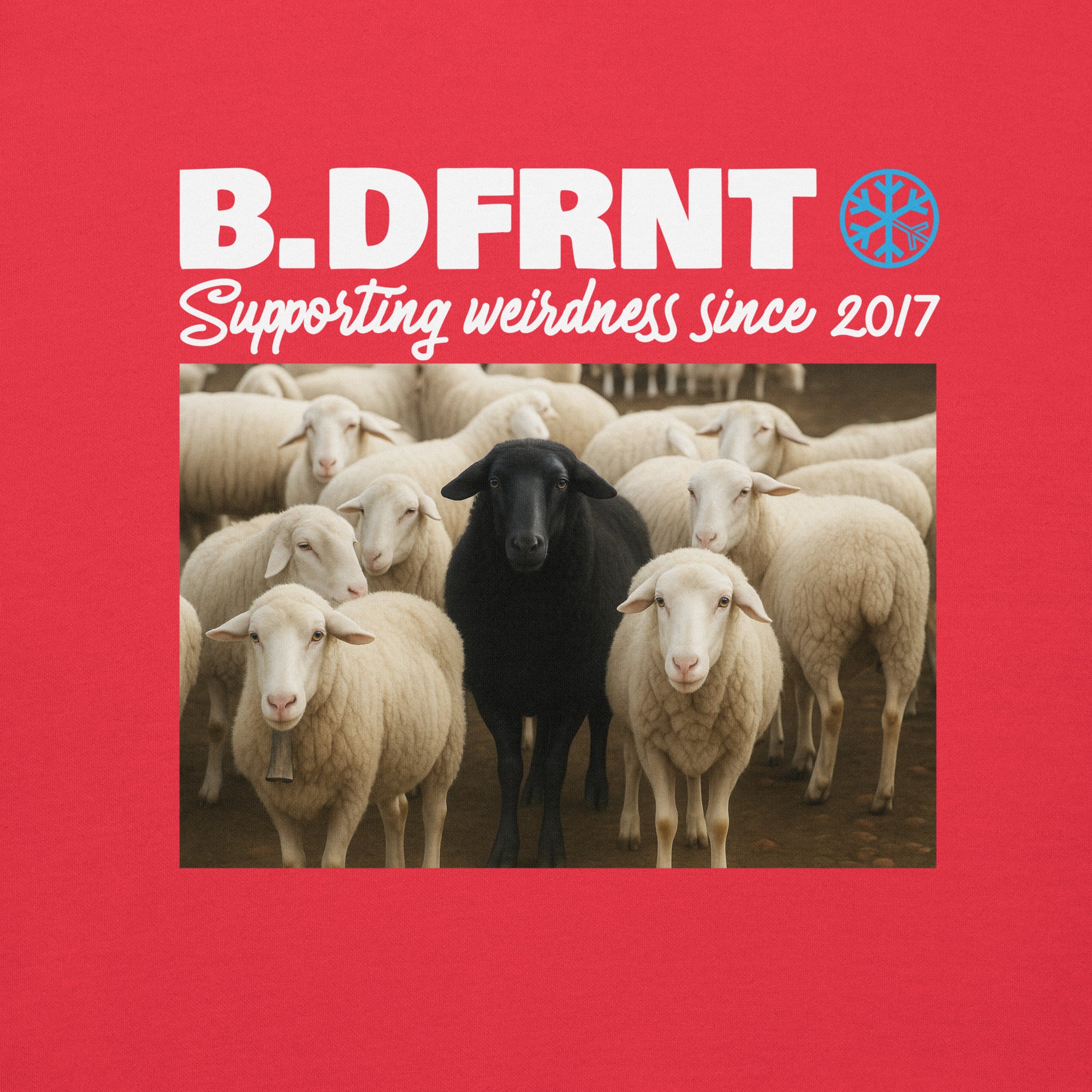 Red-Black Sheep Sweatshirt from B.Different Clothing, graphic, graffiti-inspired streetwear