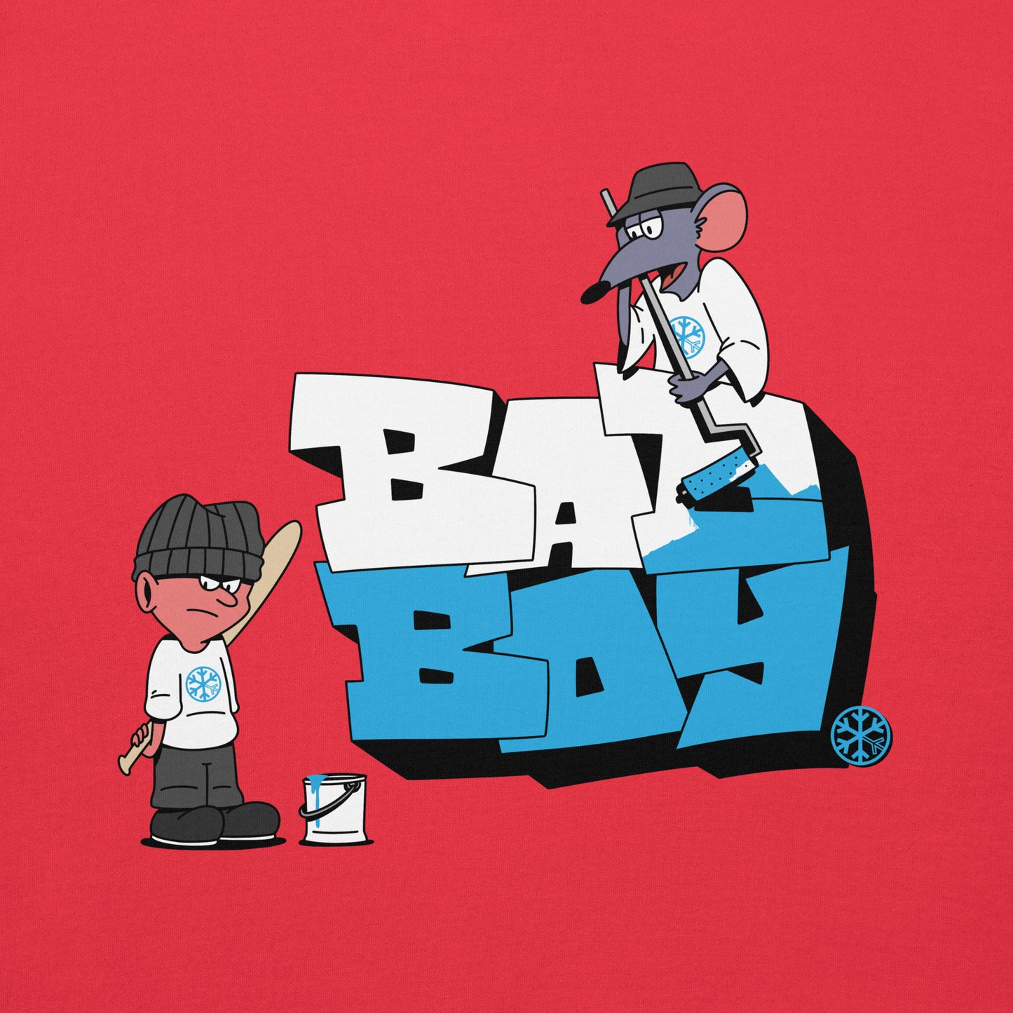 Red-Bad Boy Graffiti Sweatshirt from B.Different Clothing, graphic, graffiti-inspired streetwear