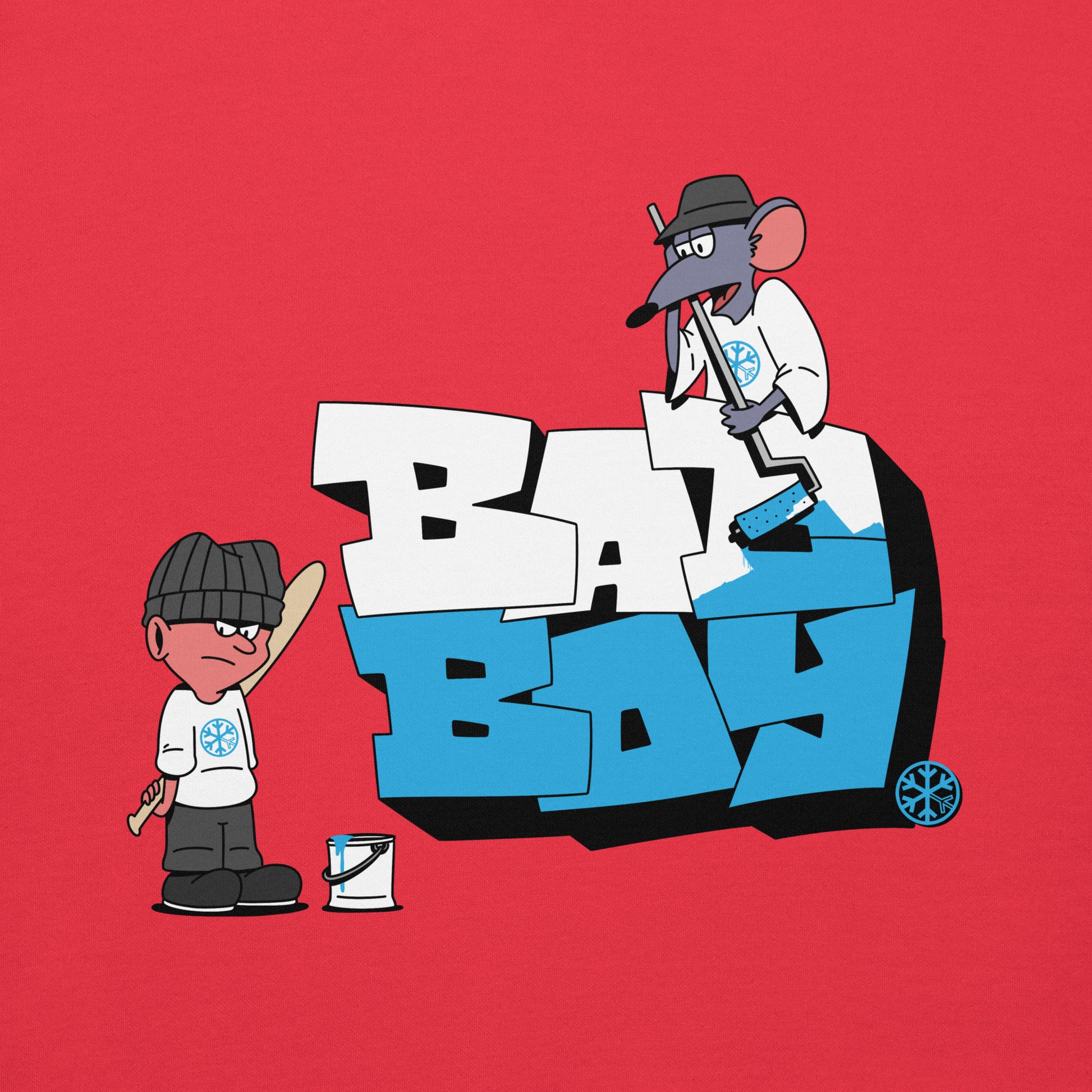 Red-Bad Boy Graffiti Sweatshirt from B.Different Clothing, graphic, graffiti-inspired streetwear