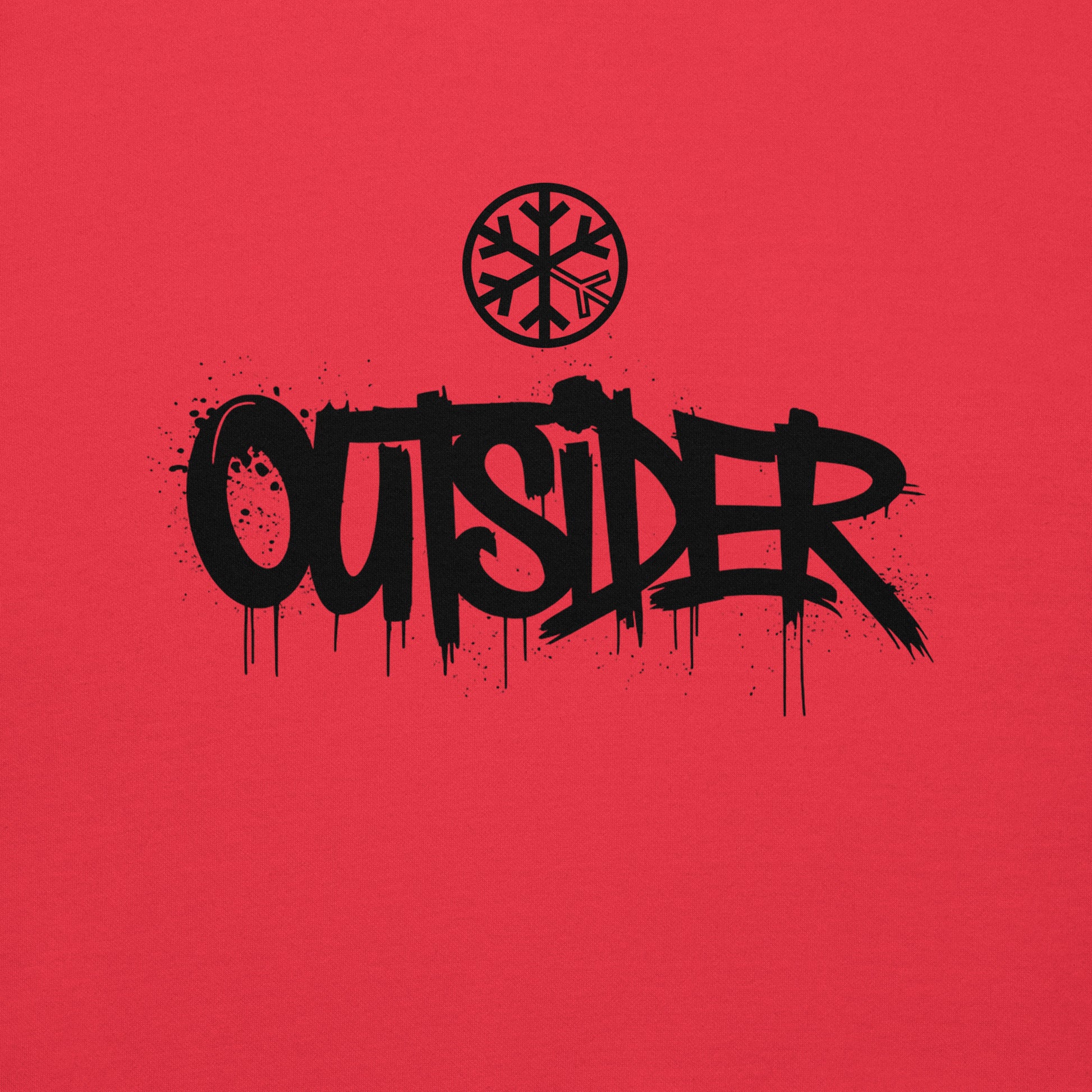 Red-Outsider Graffiti Tag Sweatshirt from B.Different Clothing, graphic, graffiti-inspired streetwear