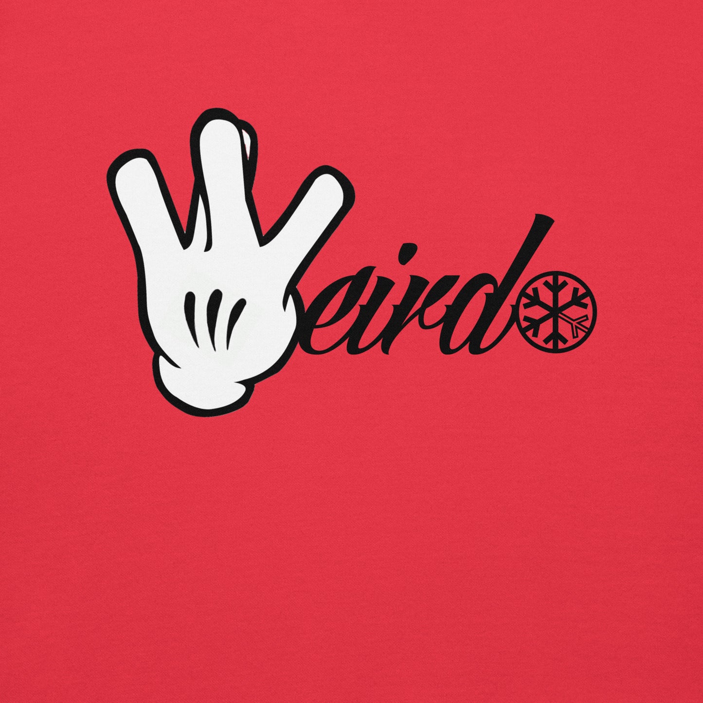Red-Weirdo Hand Sign Sweatshirt from B.Different Clothing, graphic, graffiti-inspired streetwear