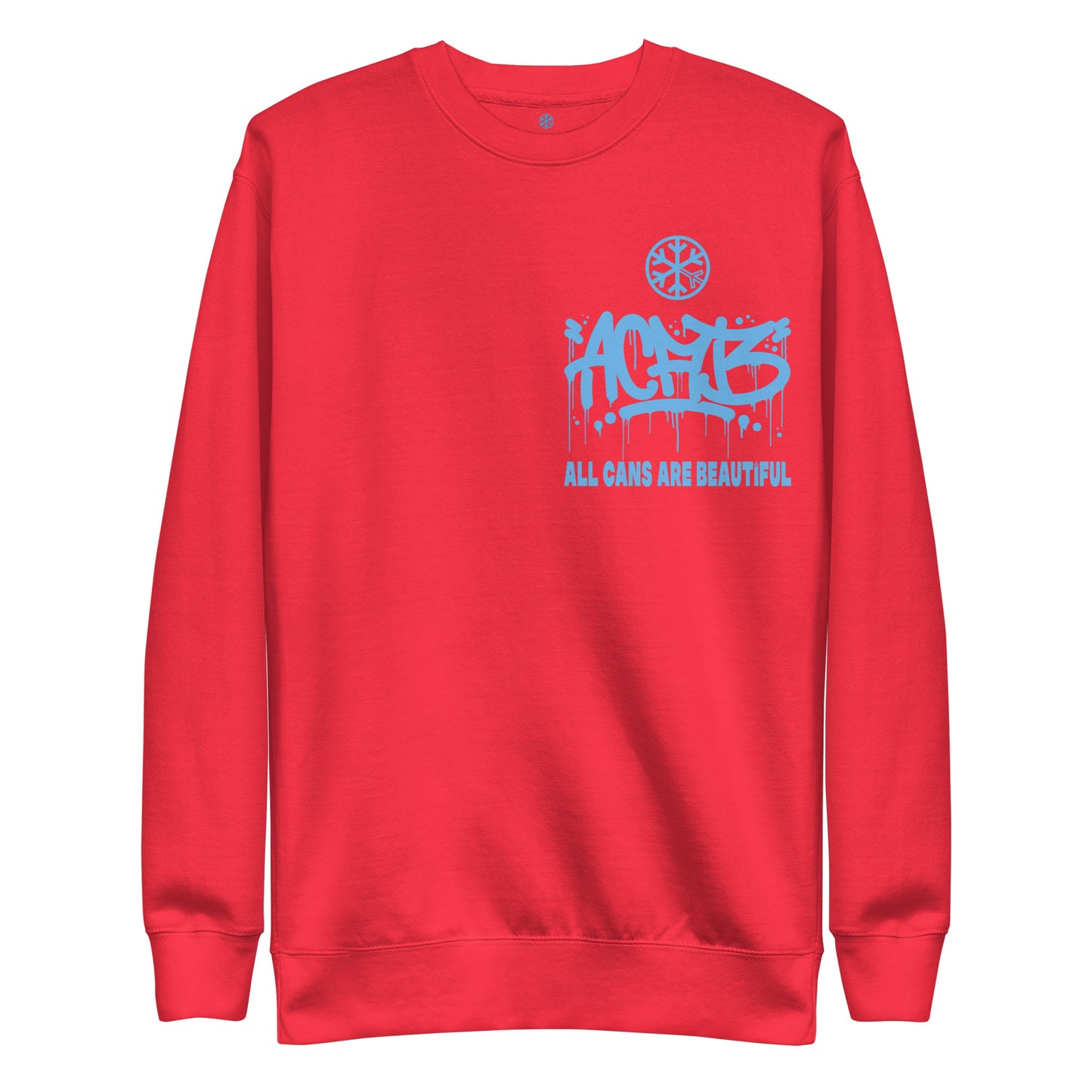 Red-ACAB Graffiti Character Sweatshirt from B.Different Clothing, front view, graffiti-inspired streetwear