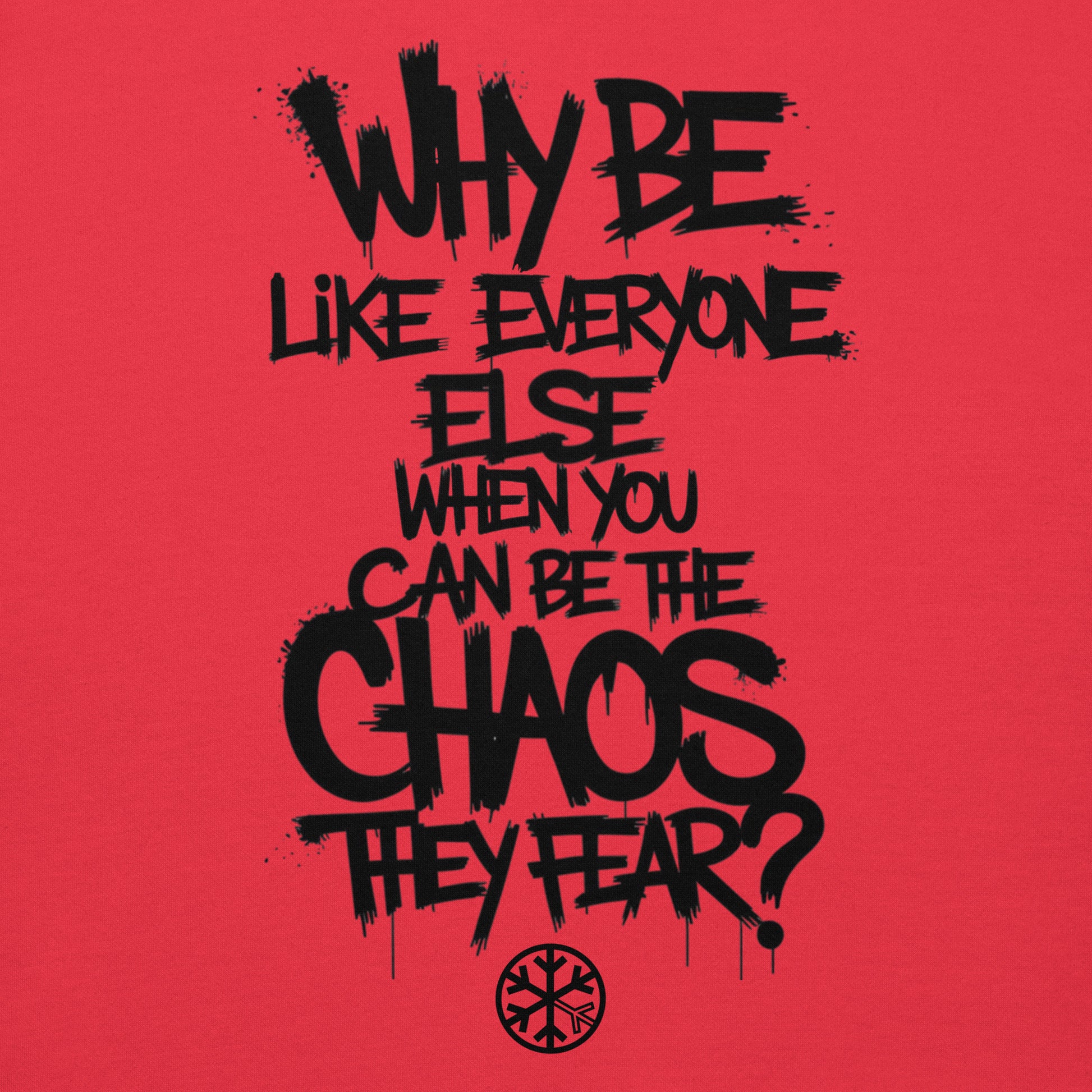 Red-Chaos They Fear Graffiti Tag Sweatshirt from B.Different Clothing, graphic, graffiti-inspired streetwear