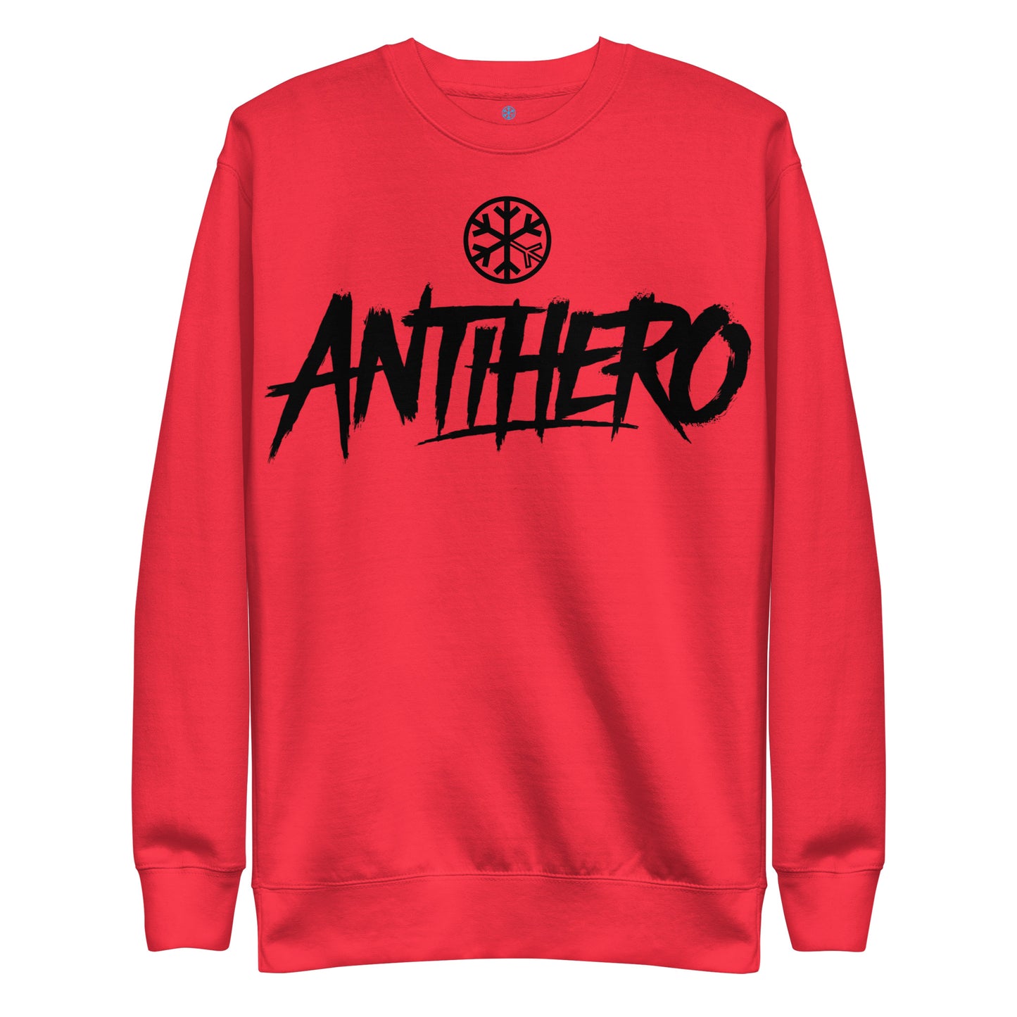 Red-Antihero Graffiti Tag Sweatshirt from B.Different Clothing, front view, graffiti-inspired streetwear