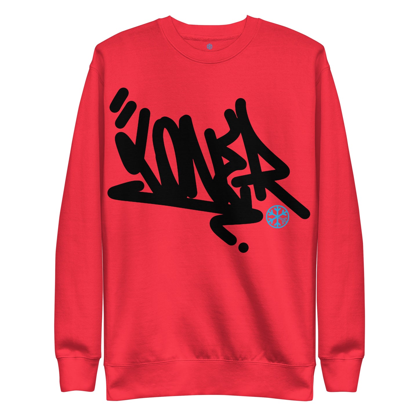 Red-Loner Graffiti Tag Sweatshirt from B.Different Clothing, front view, graffiti-inspired streetwear