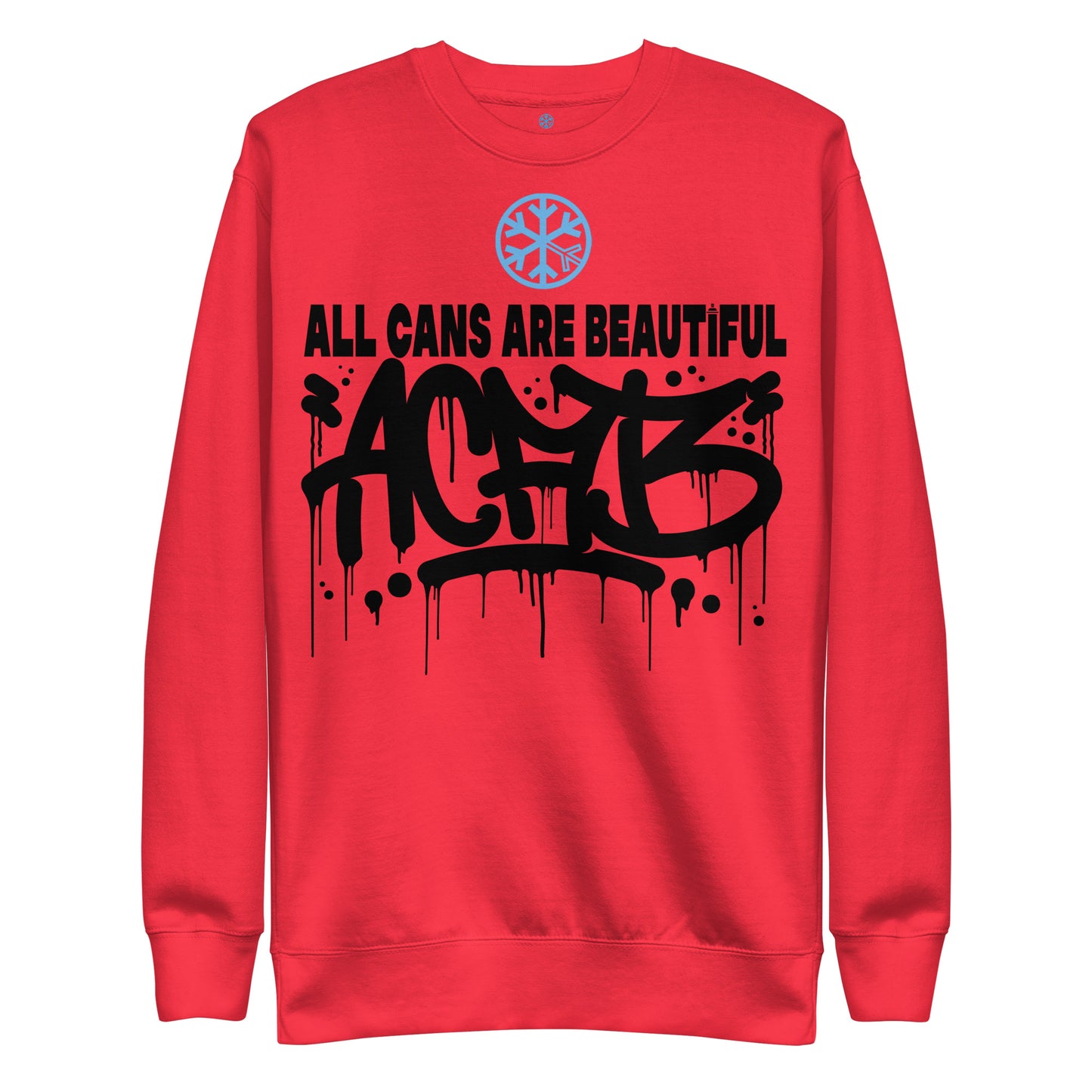 Red-Acab Graffiti Tag Sweatshirt from B.Different Clothing, front view, graffiti-inspired streetwear