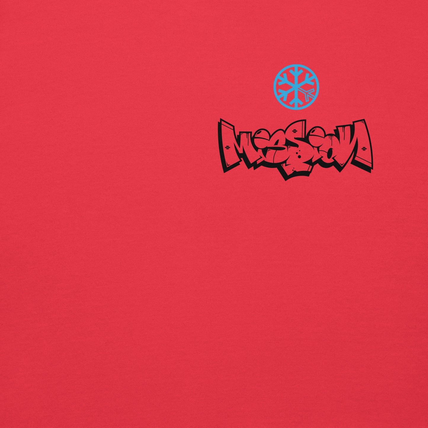 Red-Mission Graffiti Character Sweatshirt from B.Different Clothing, front graphic, graffiti-inspired streetwear