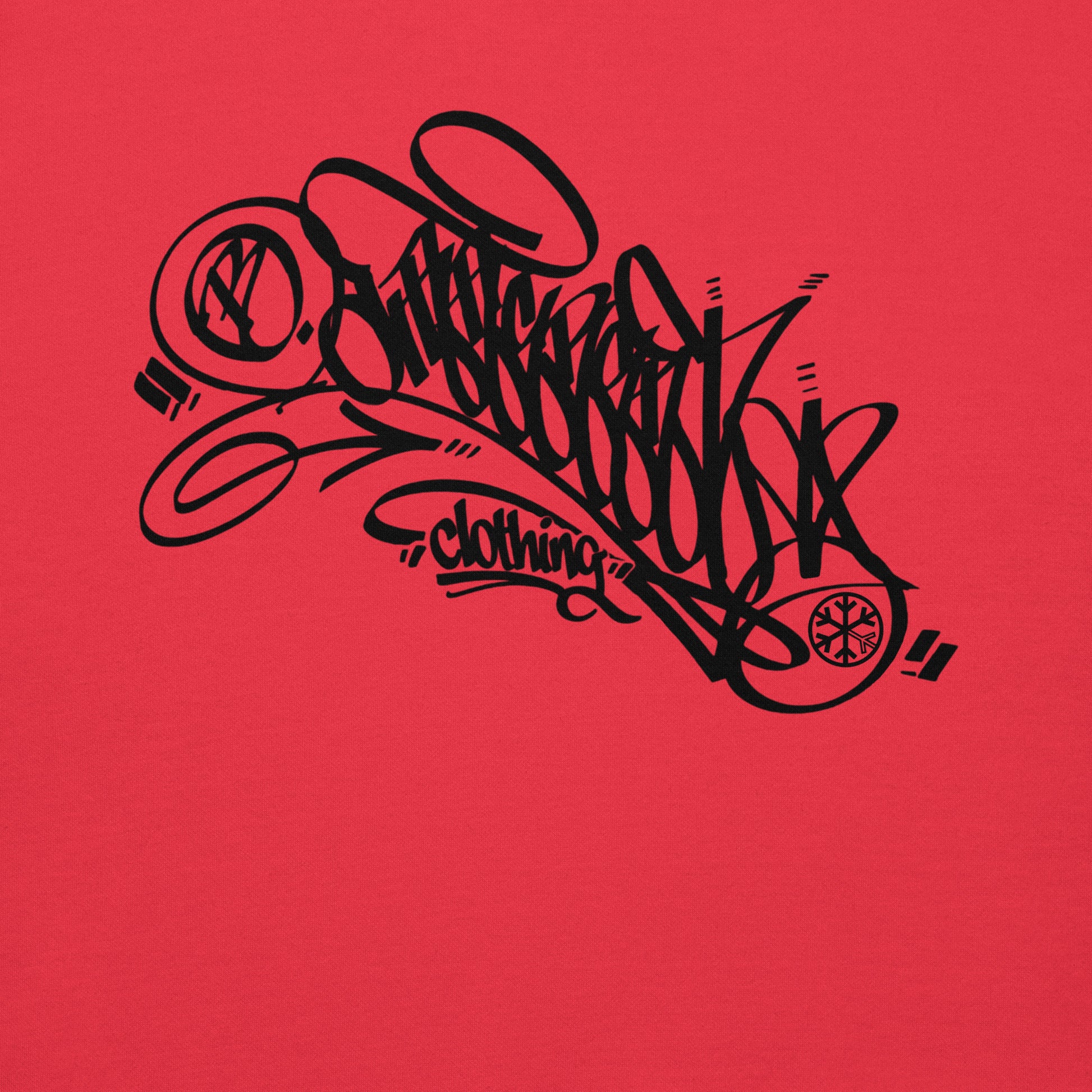 Red-B.Different Clothing Graffiti Tag Sweatshirt from B.Different Clothing, graphic, graffiti-inspired streetwear