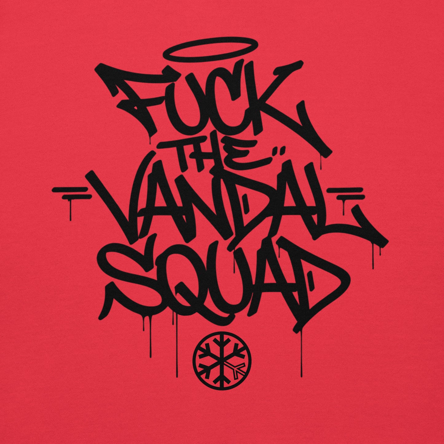 Red-Fuck The Vandal Squad Graffiti Sweatshirt from B.Different Clothing, graphic, graffiti-inspired streetwear
