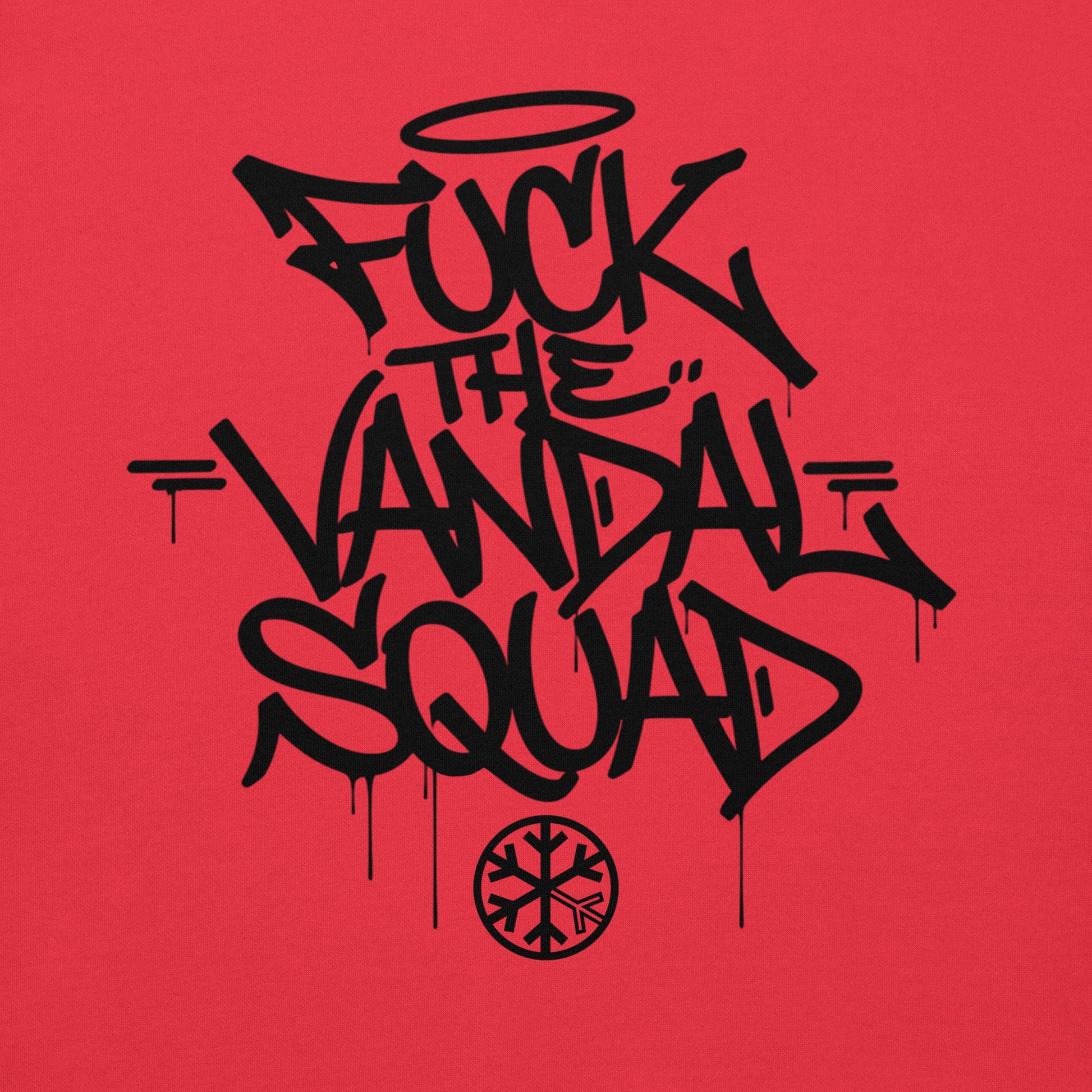 Red-Fuck The Vandal Squad Graffiti Sweatshirt from B.Different Clothing, graphic, graffiti-inspired streetwear