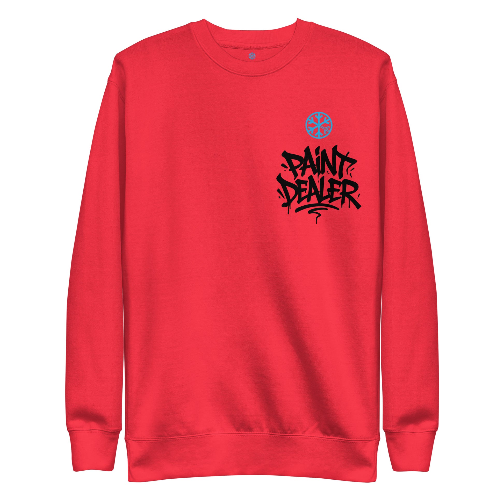 Red-Paint Dealer Graffiti Character Sweatshirt from B.Different Clothing, front view, graffiti-inspired streetwear
