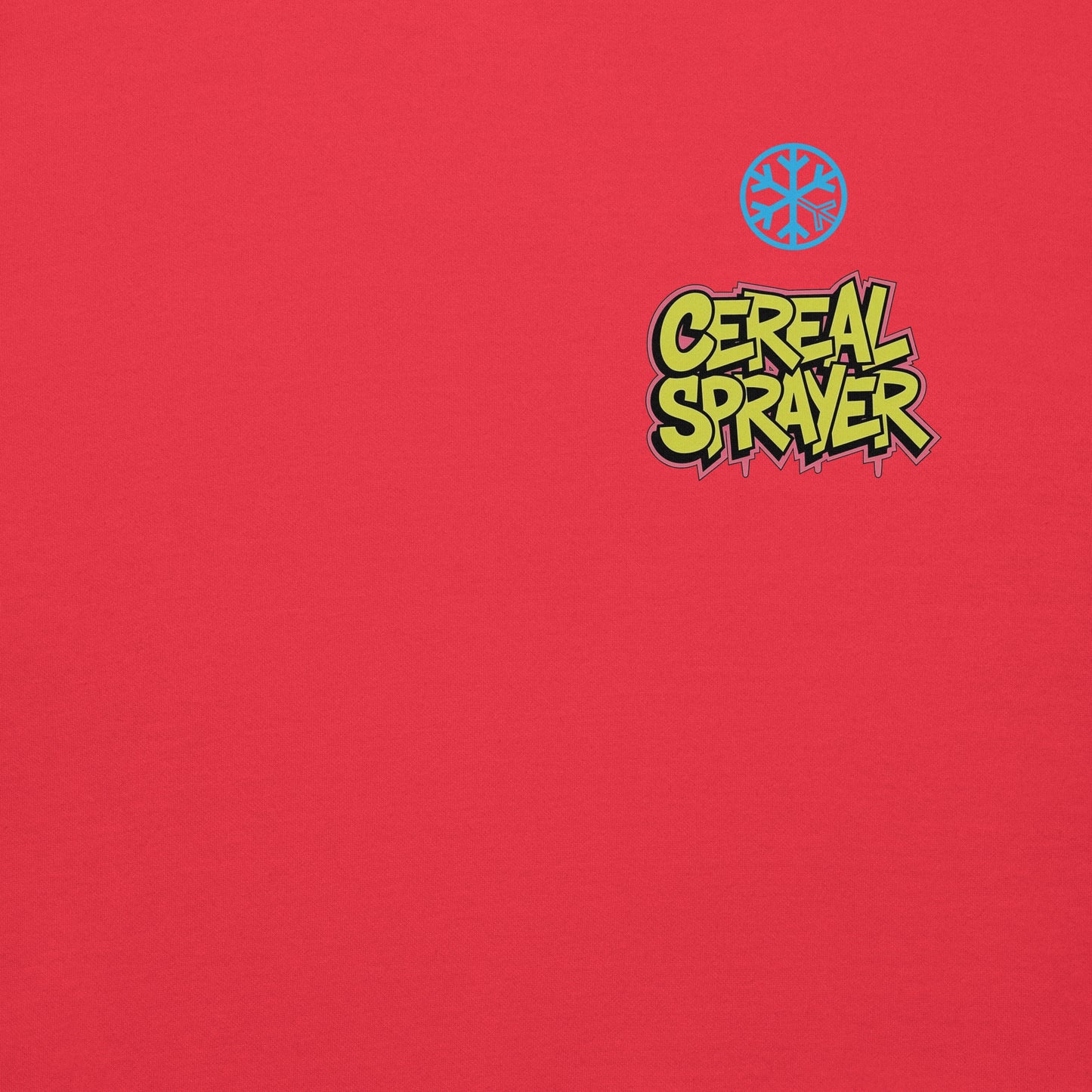 Red-Cereal Sprayer Graffiti Sweatshirt from B.Different Clothing, front graphic, graffiti-inspired streetwear