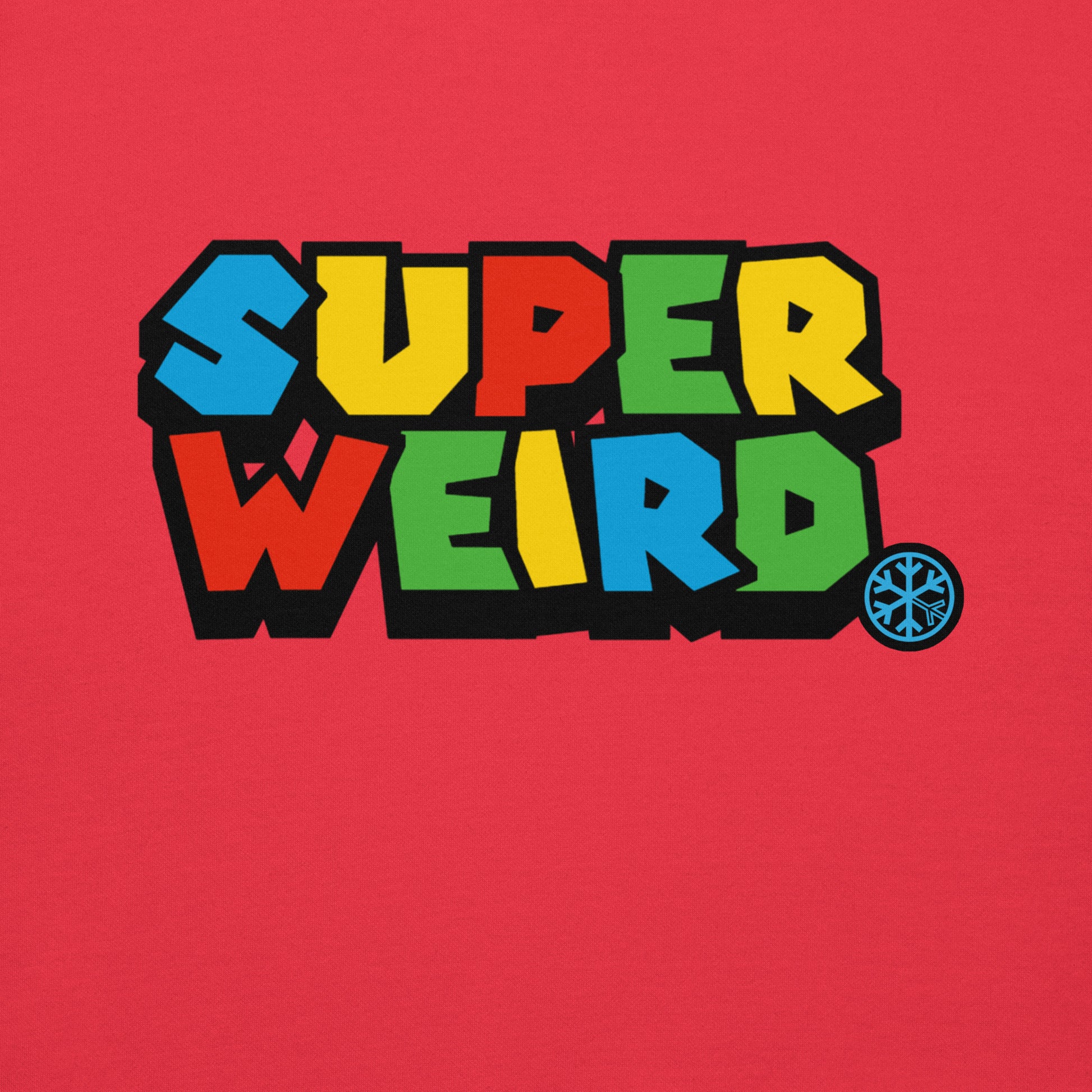 Team Red-Super Weird Bros Sweatshirt from B.Different Clothing, front graphic, graffiti-inspired streetwear