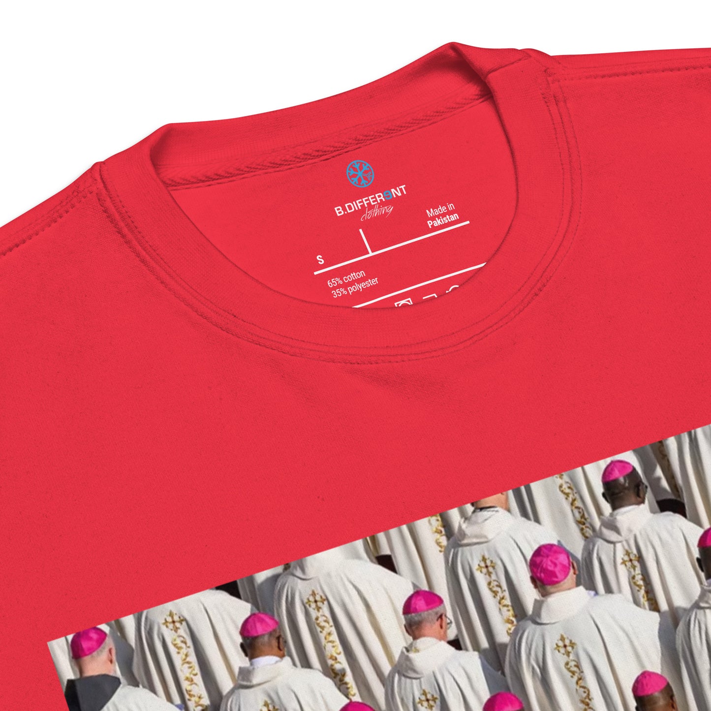 Red-Vatican Crooks Sweatshirt from B.Different Clothing, collar, graffiti-inspired streetwear