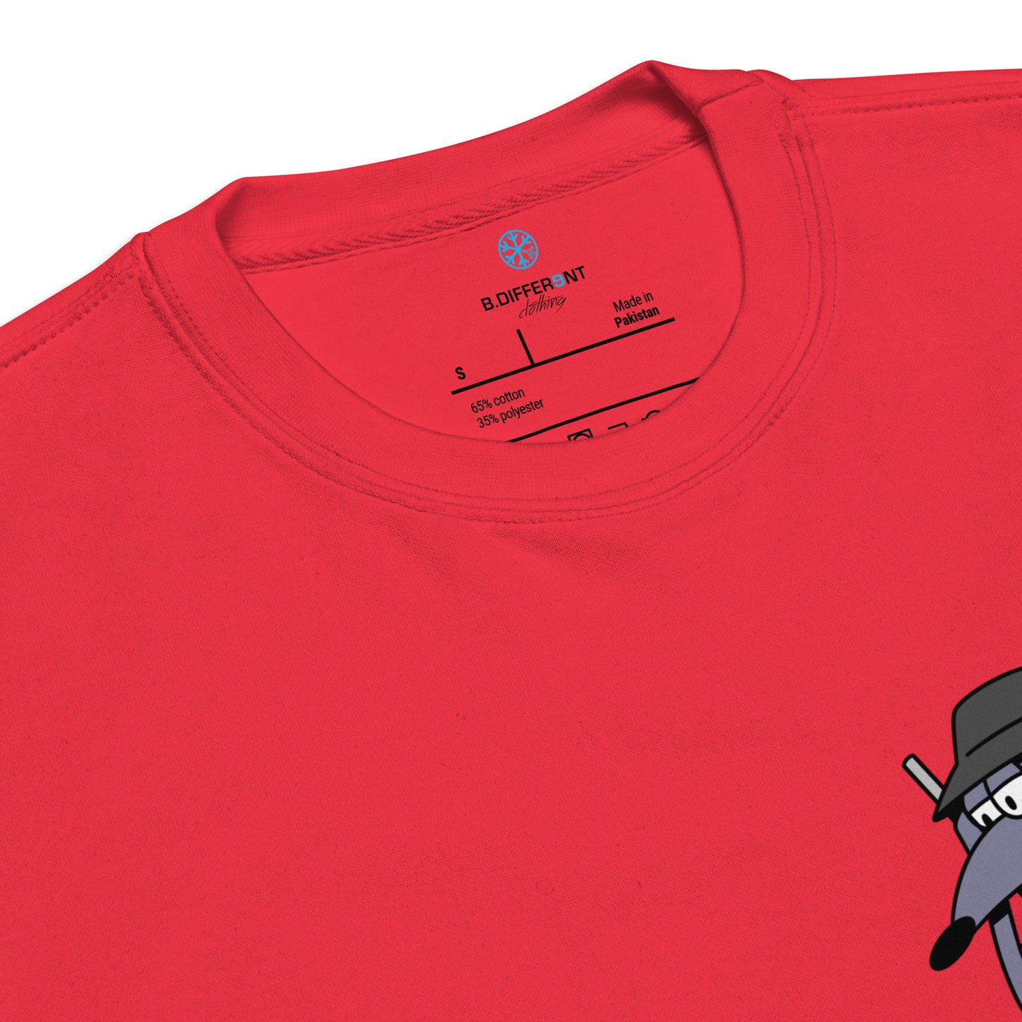 Red-Bad Boy Graffiti Sweatshirt from B.Different Clothing, collar, graffiti-inspired streetwear