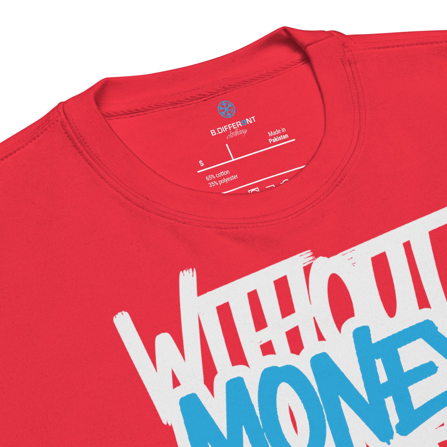 Red-Without Dreams You Are Nothing Graffiti Sweatshirt from B.Different Clothing, collar, graffiti-inspired streetwear