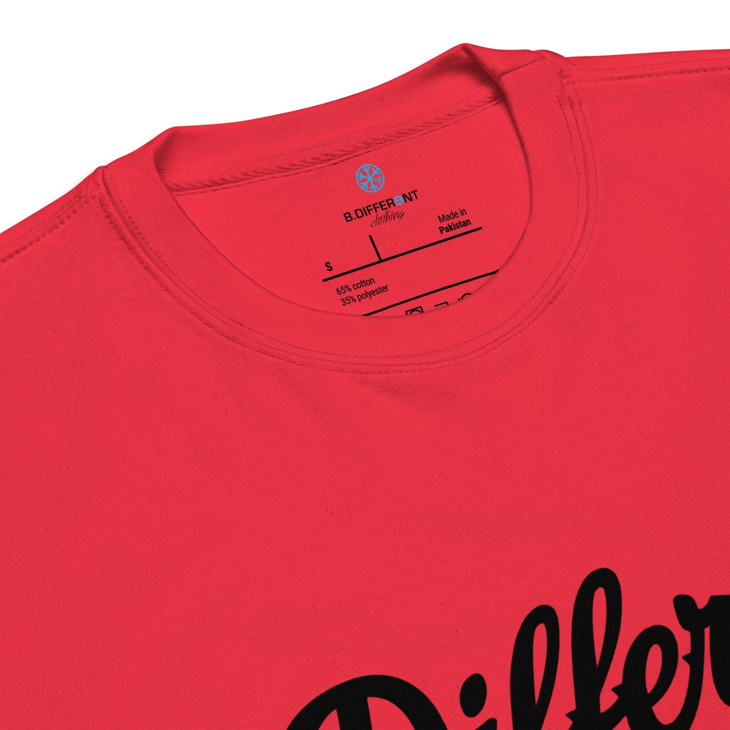 Red-The League Sweatshirt from B.Different Clothing, collar, graffiti-inspired streetwear