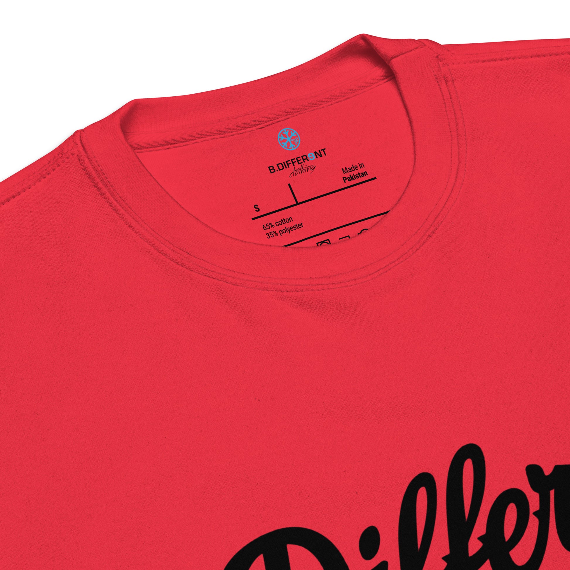 Red-The League Sweatshirt from B.Different Clothing, collar, graffiti-inspired streetwear