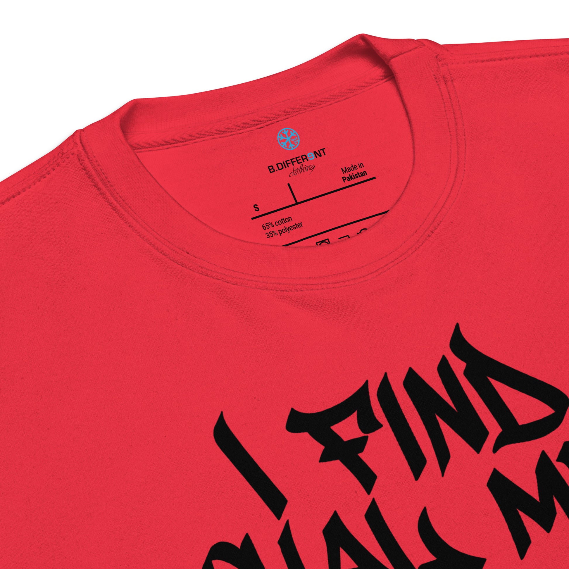 Red-Social Media Graffiti Tag Sweatshirt from B.Different Clothing, collar, graffiti-inspired streetwear