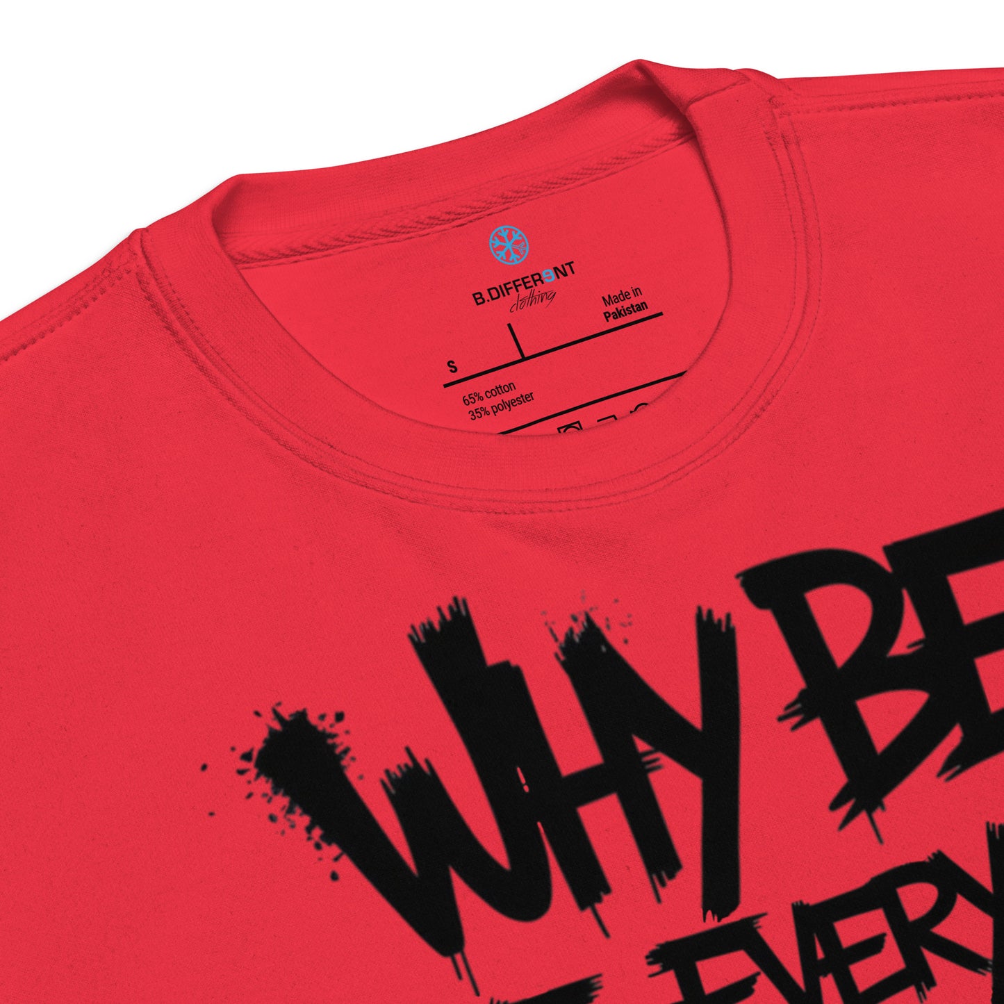 Red-Chaos They Fear Graffiti Tag Sweatshirt from B.Different Clothing, collar, graffiti-inspired streetwear