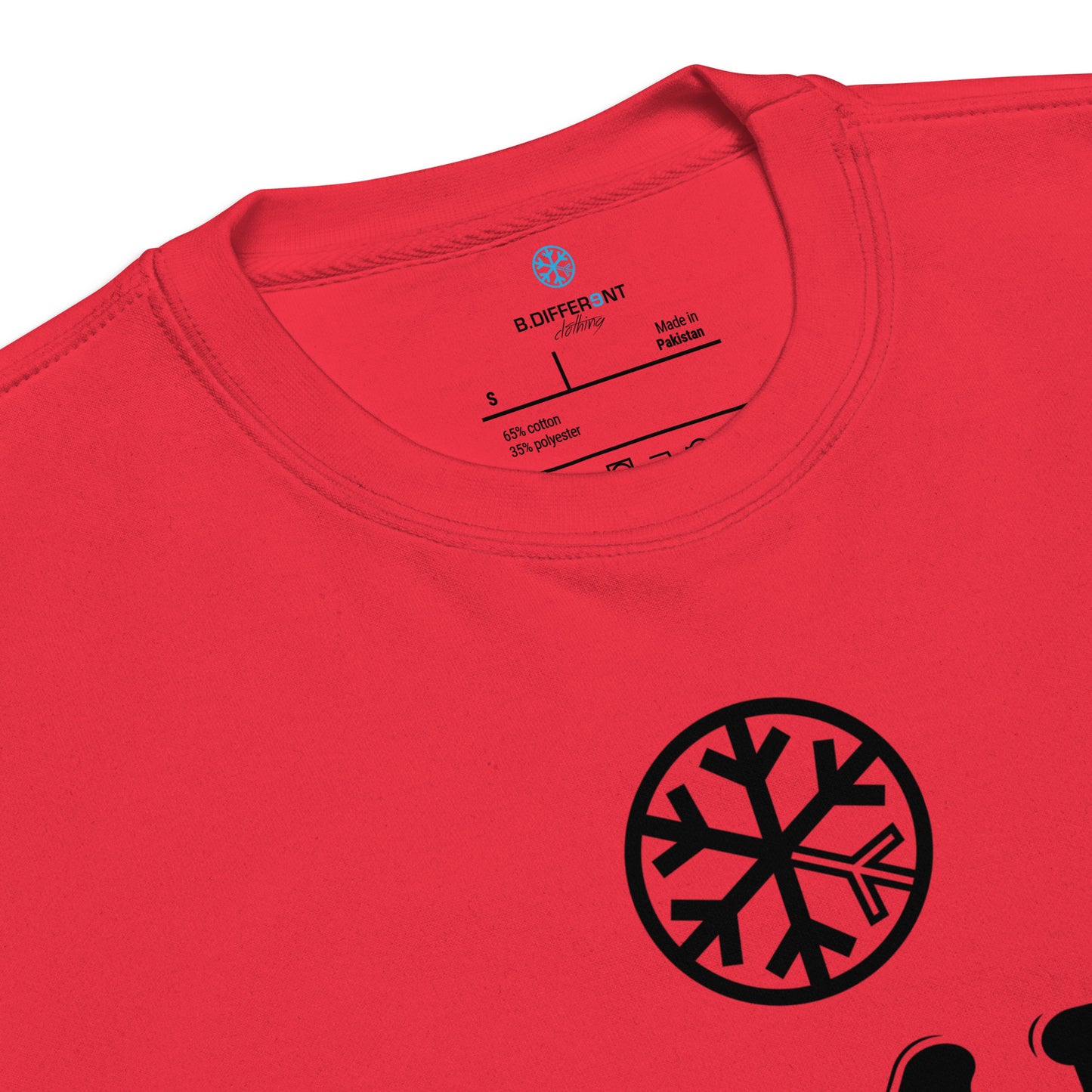 Red-Stay Fly Graffiti Tag Sweatshirt from B.Different Clothing, collar, graffiti-inspired streetwear