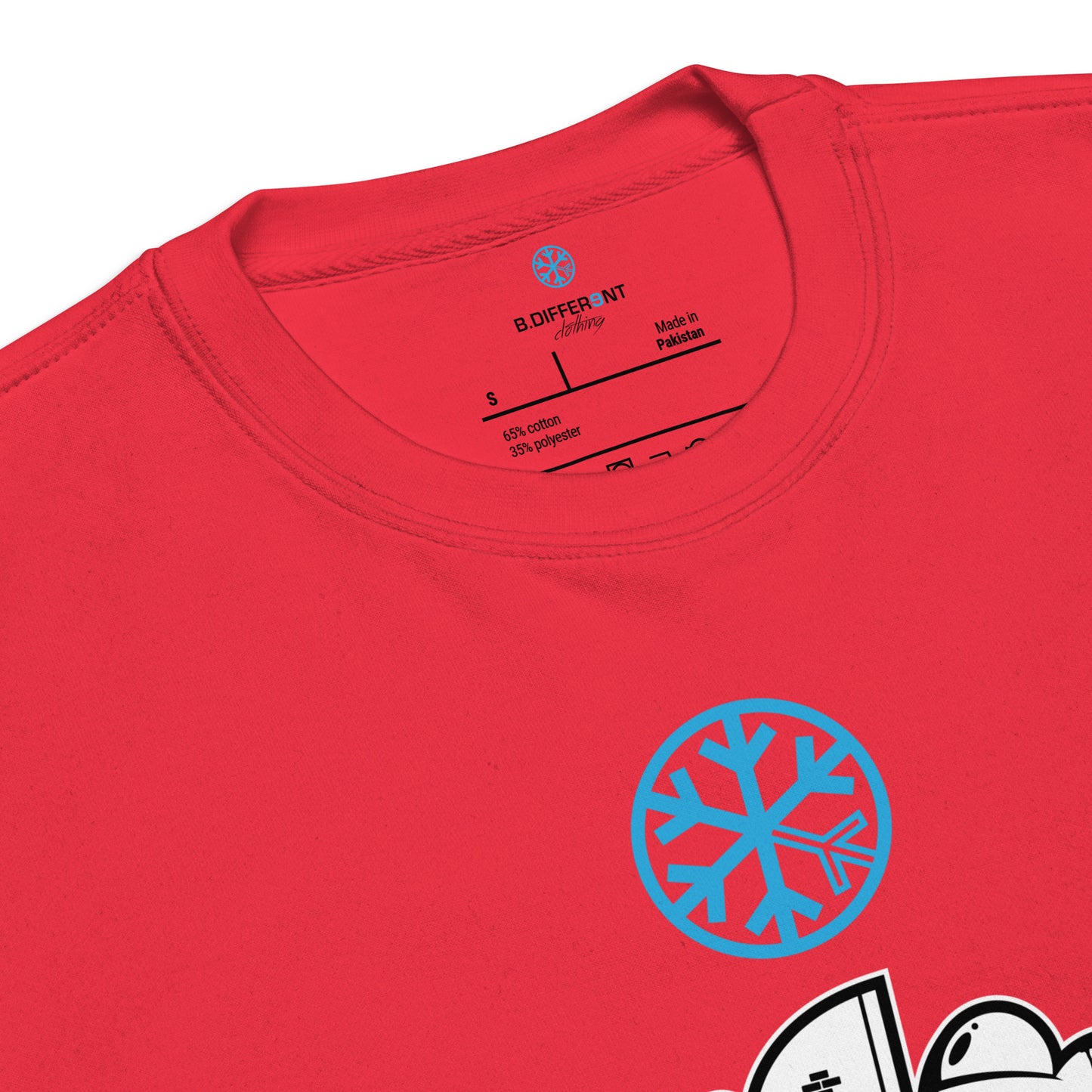 Red-Mission Graffiti Piece Sweatshirt from B.Different Clothing, collar, graffiti-inspired streetwear