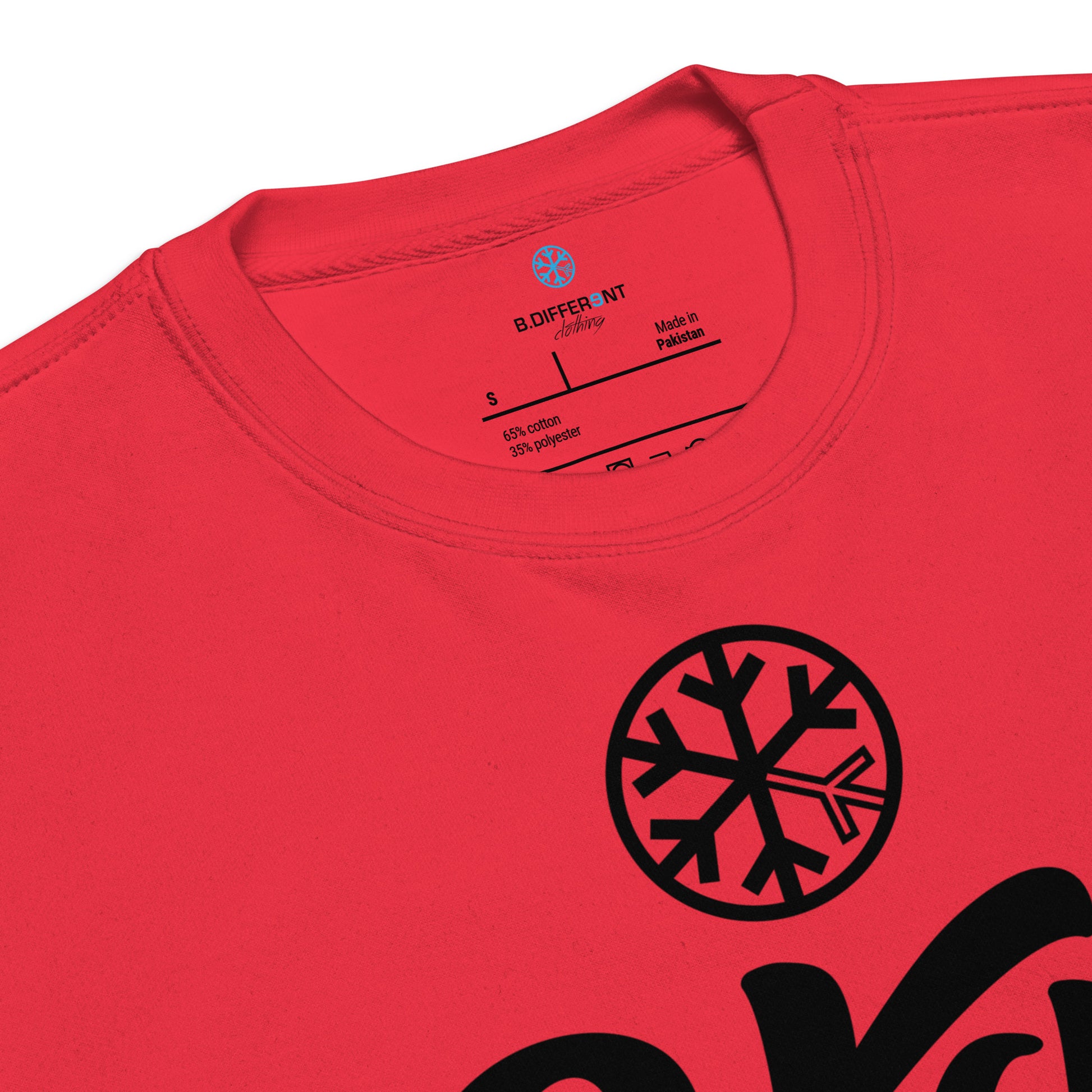 Red-Stay Weird Sweatshirt from B.Different Clothing, collar, graffiti-inspired streetwear