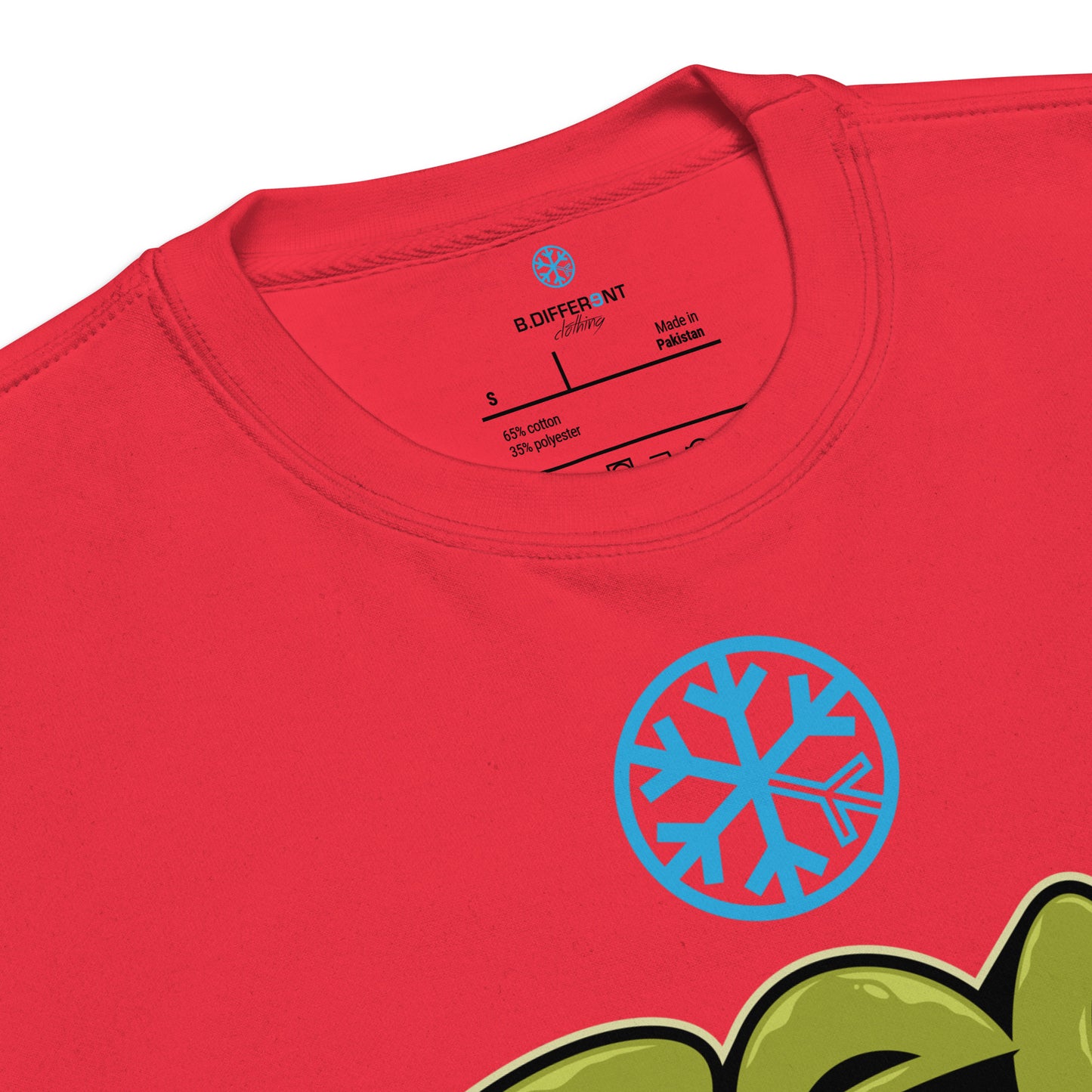 Red-Fresh Graffiti Piece Sweatshirt from B.Different Clothing, collar, graffiti-inspired streetwear