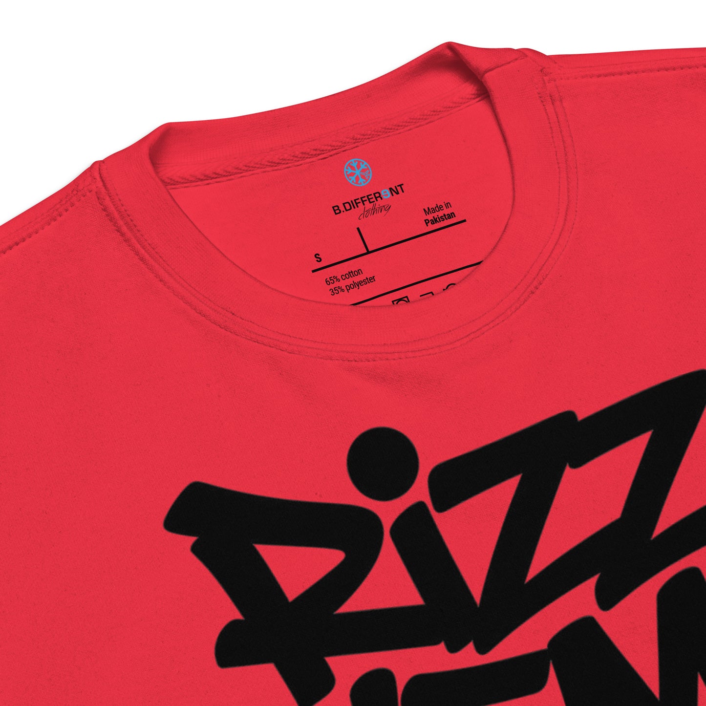 Red-Rizz 'Em With The 'Tism Graffiti Sweatshirt from B.Different Clothing, collar, graffiti-inspired streetwear