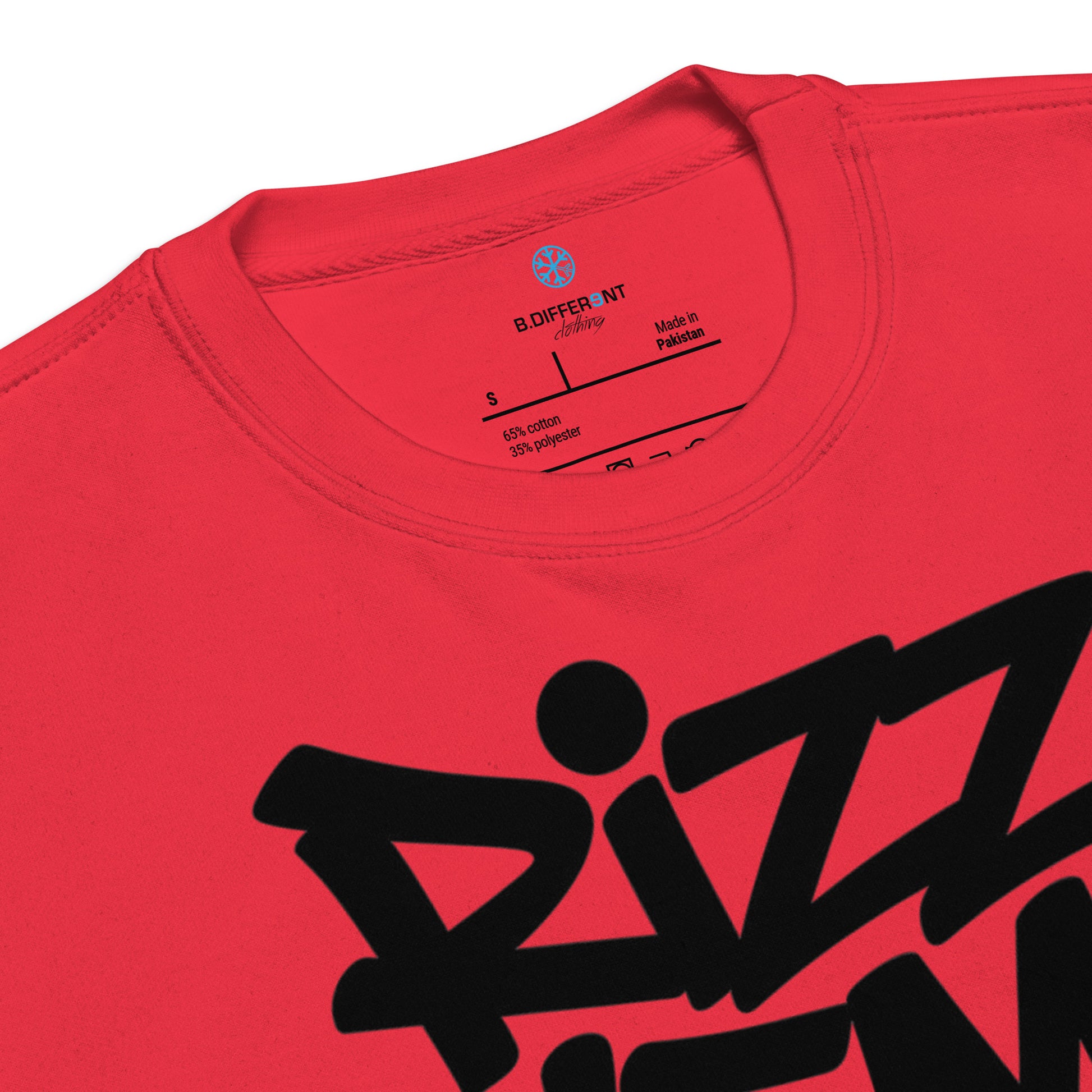 Red-Rizz 'Em With The 'Tism Graffiti Sweatshirt from B.Different Clothing, collar, graffiti-inspired streetwear