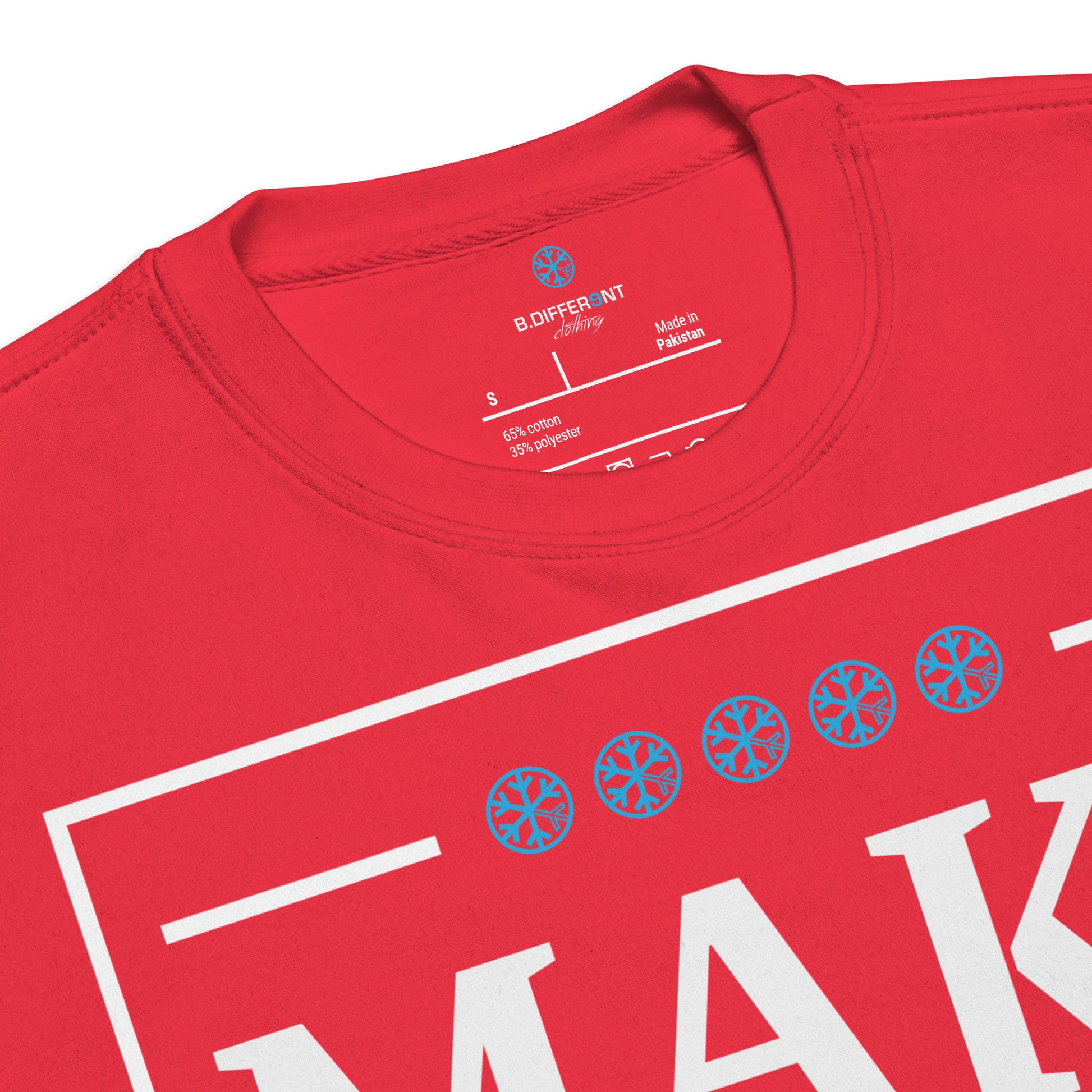 Red-Make Graffiti Great Again Sweatshirt from B.Different Clothing, collar, graffiti-inspired streetwear