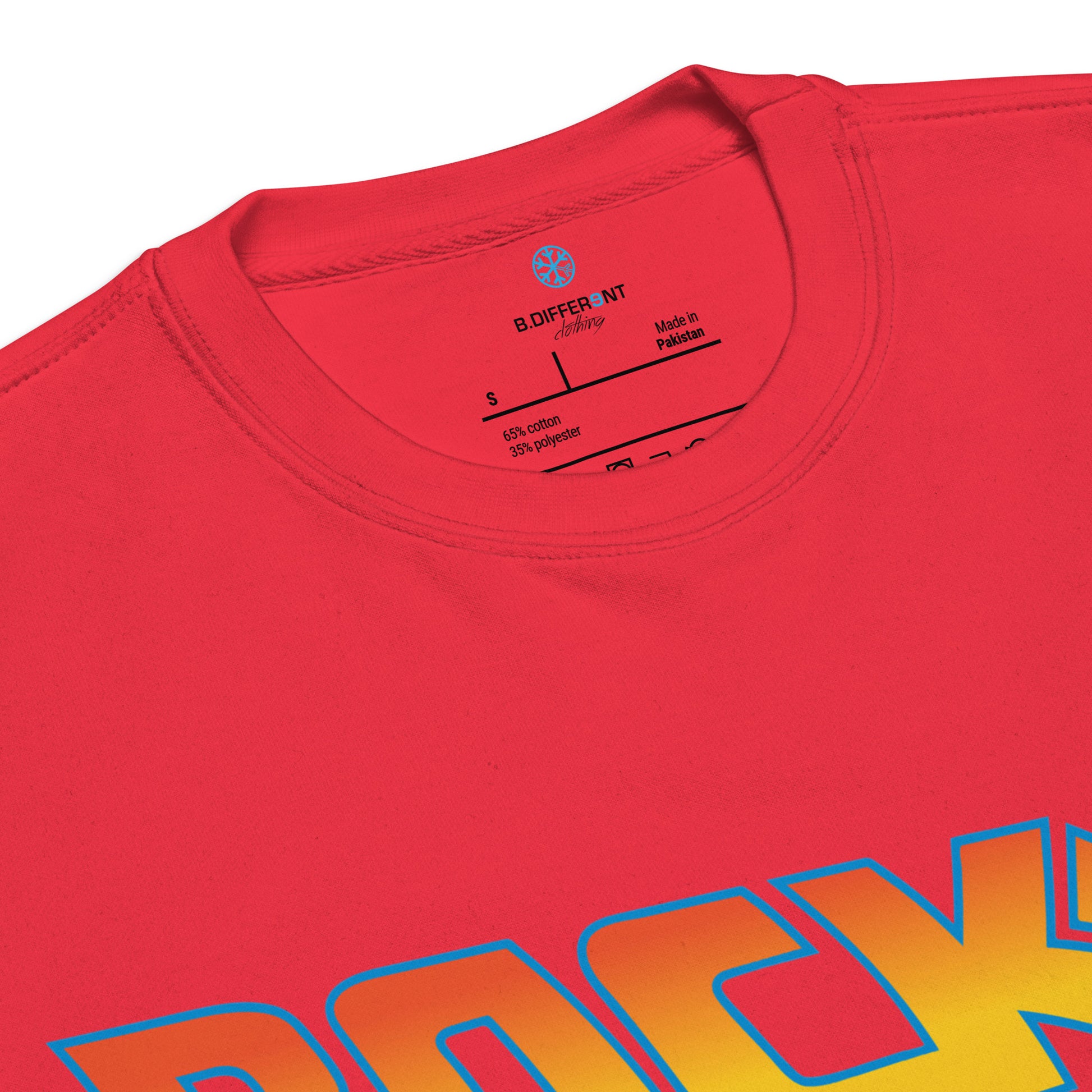Red-Back to the Graff Sweatshirt from B.Different Clothing, collar, graffiti-inspired streetwear