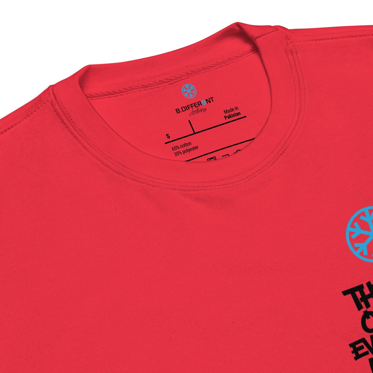 Red-Dennis Graffiti Sweatshirt from B.Different Clothing, collar, graffiti-inspired streetwear