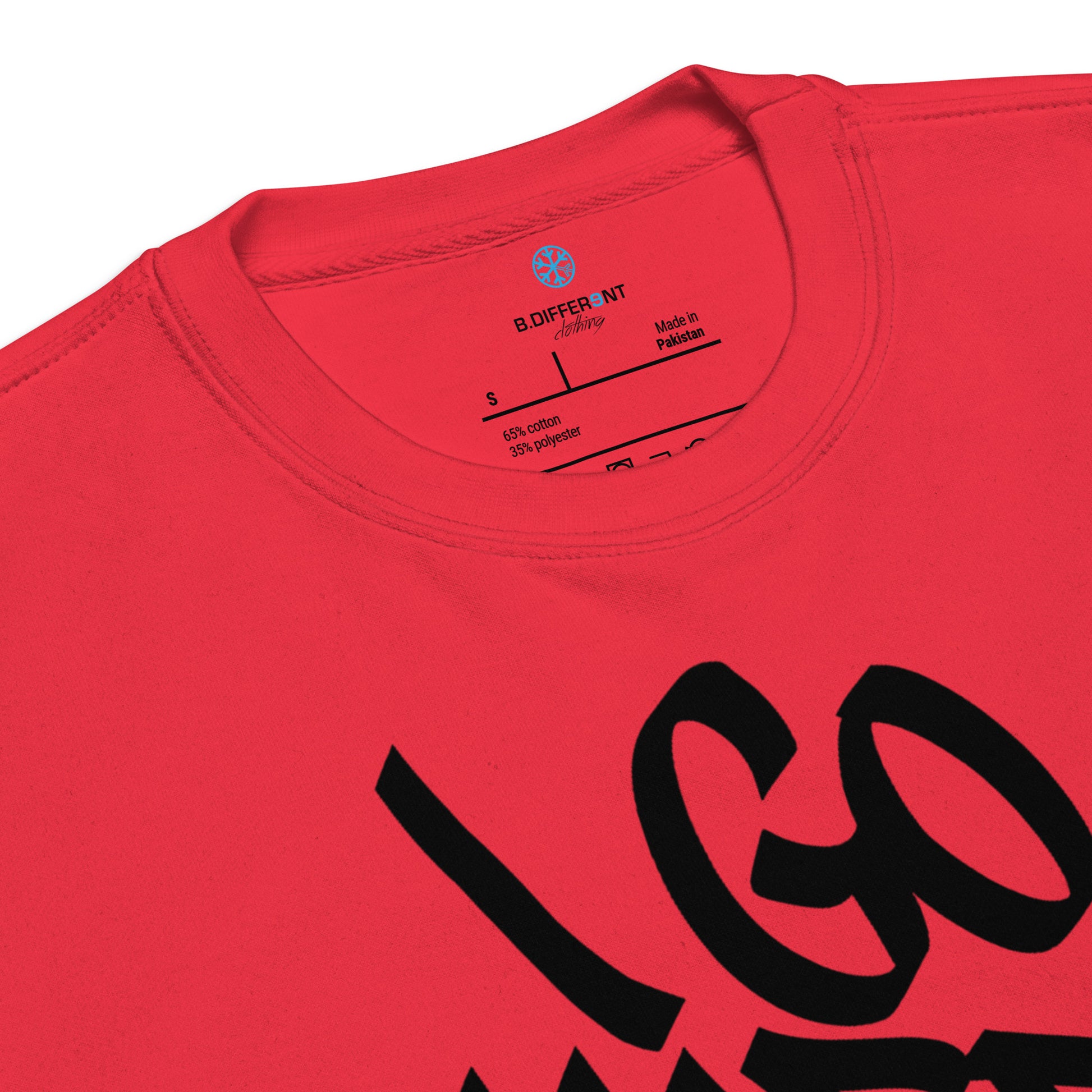 Red-I Go Hard With My Paint Graffiti Sweatshirt from B.Different Clothing, collar, graffiti-inspired streetwear