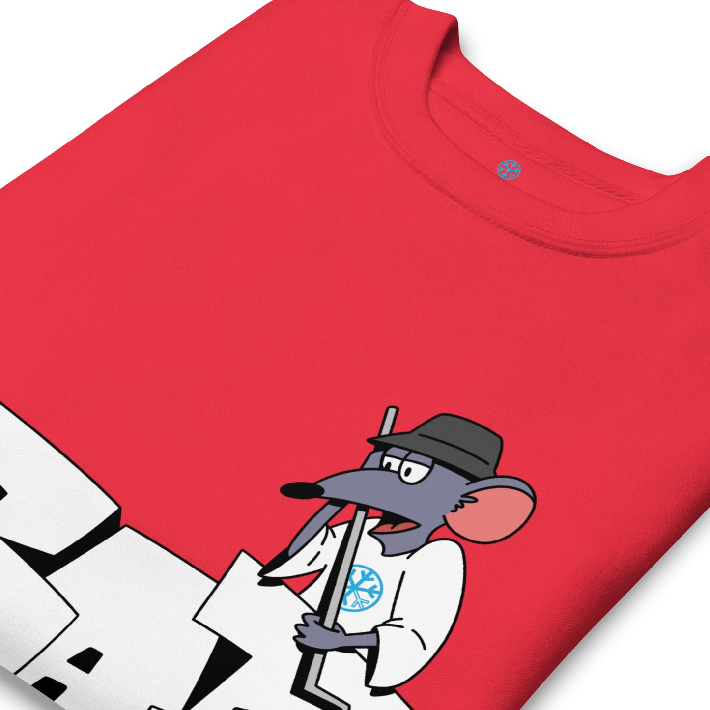 Red-Bad Boy Graffiti Sweatshirt from B.Different Clothing, detail, graffiti-inspired streetwear