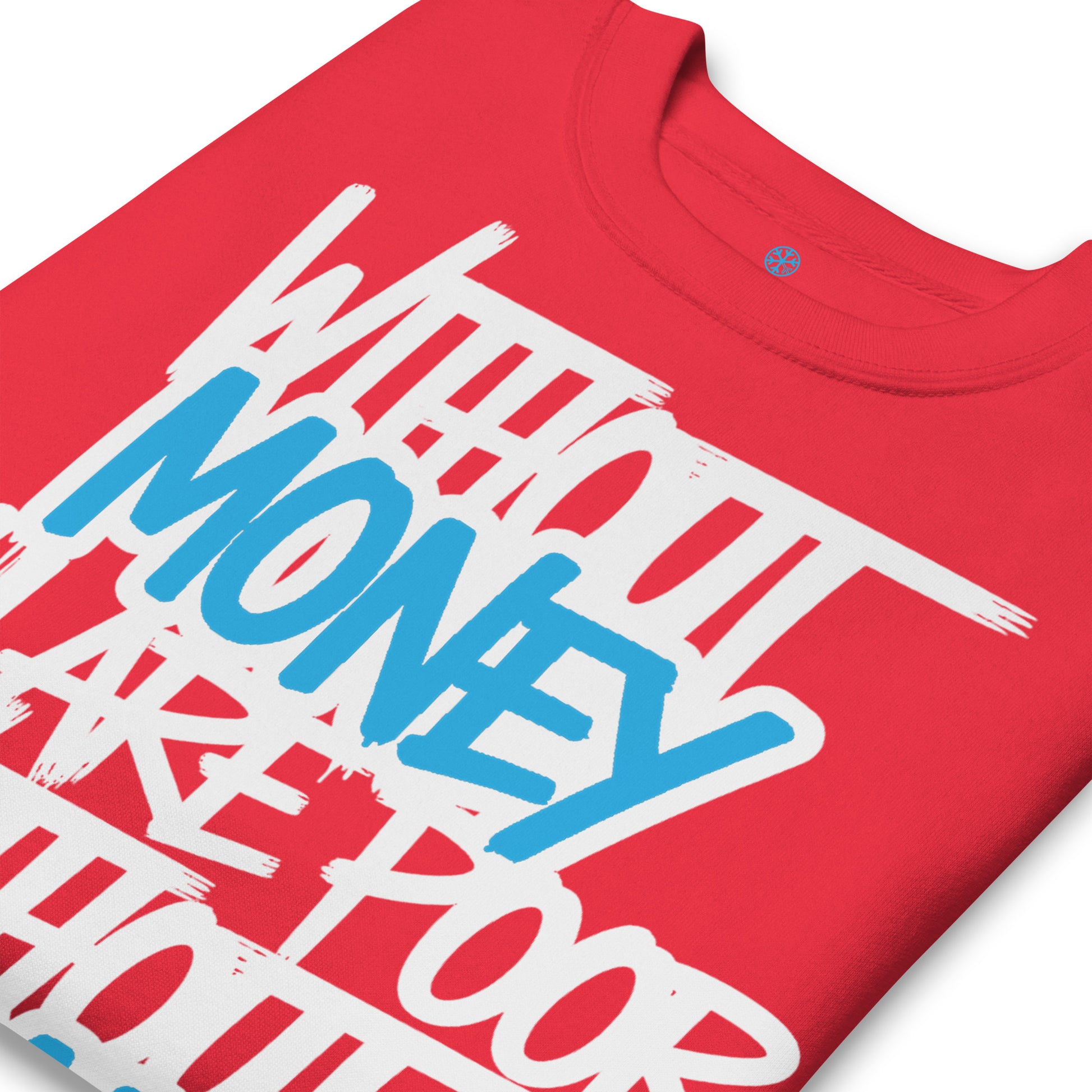 Red-Without Dreams You Are Nothing Graffiti Sweatshirt from B.Different Clothing, detail, graffiti-inspired streetwear