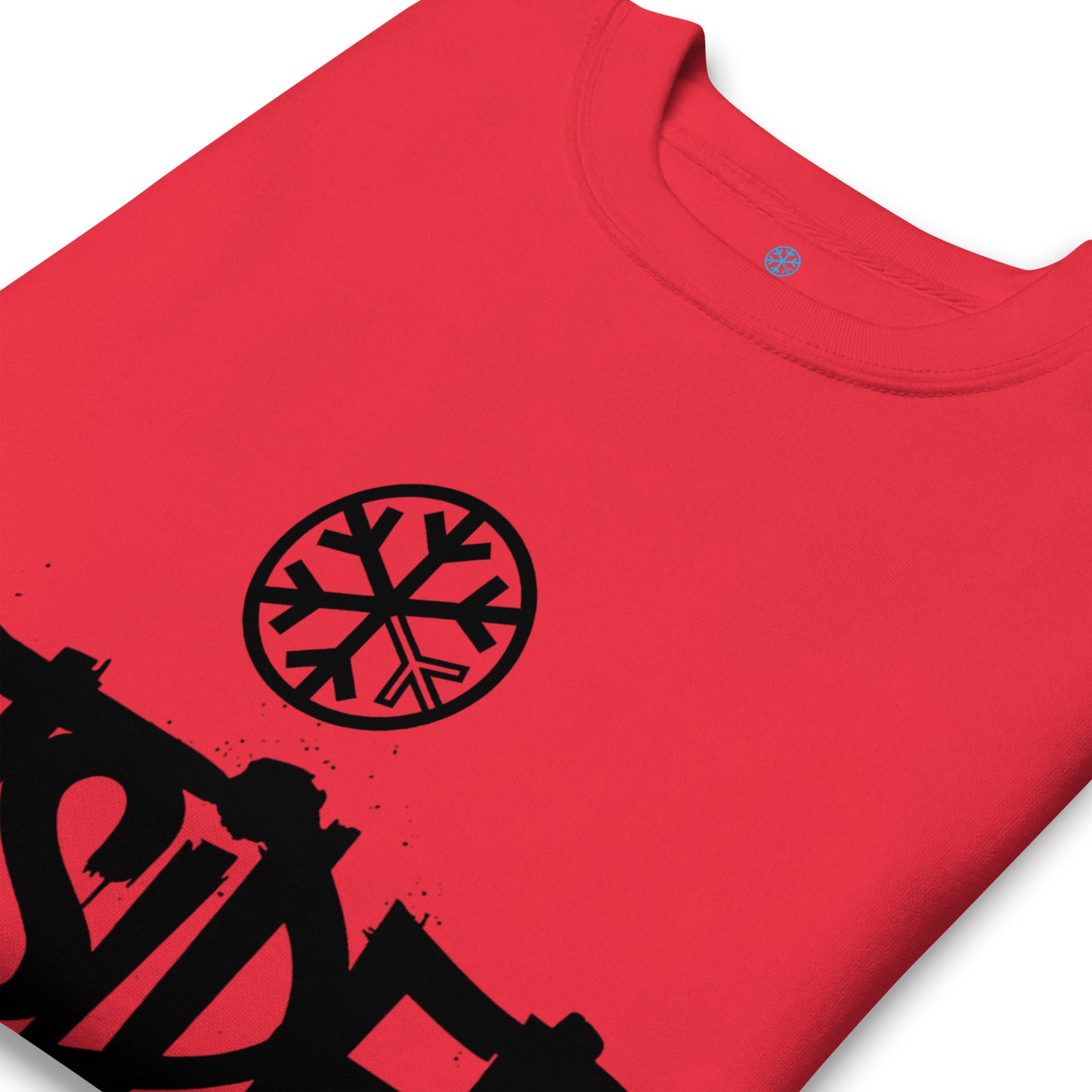 Red-Outsider Graffiti Tag Sweatshirt from B.Different Clothing, detail, graffiti-inspired streetwear