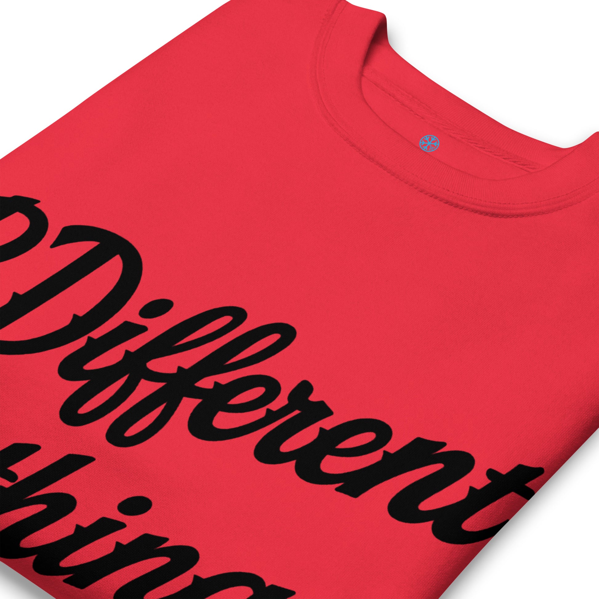 Red-The League Sweatshirt from B.Different Clothing, detail, graffiti-inspired streetwear