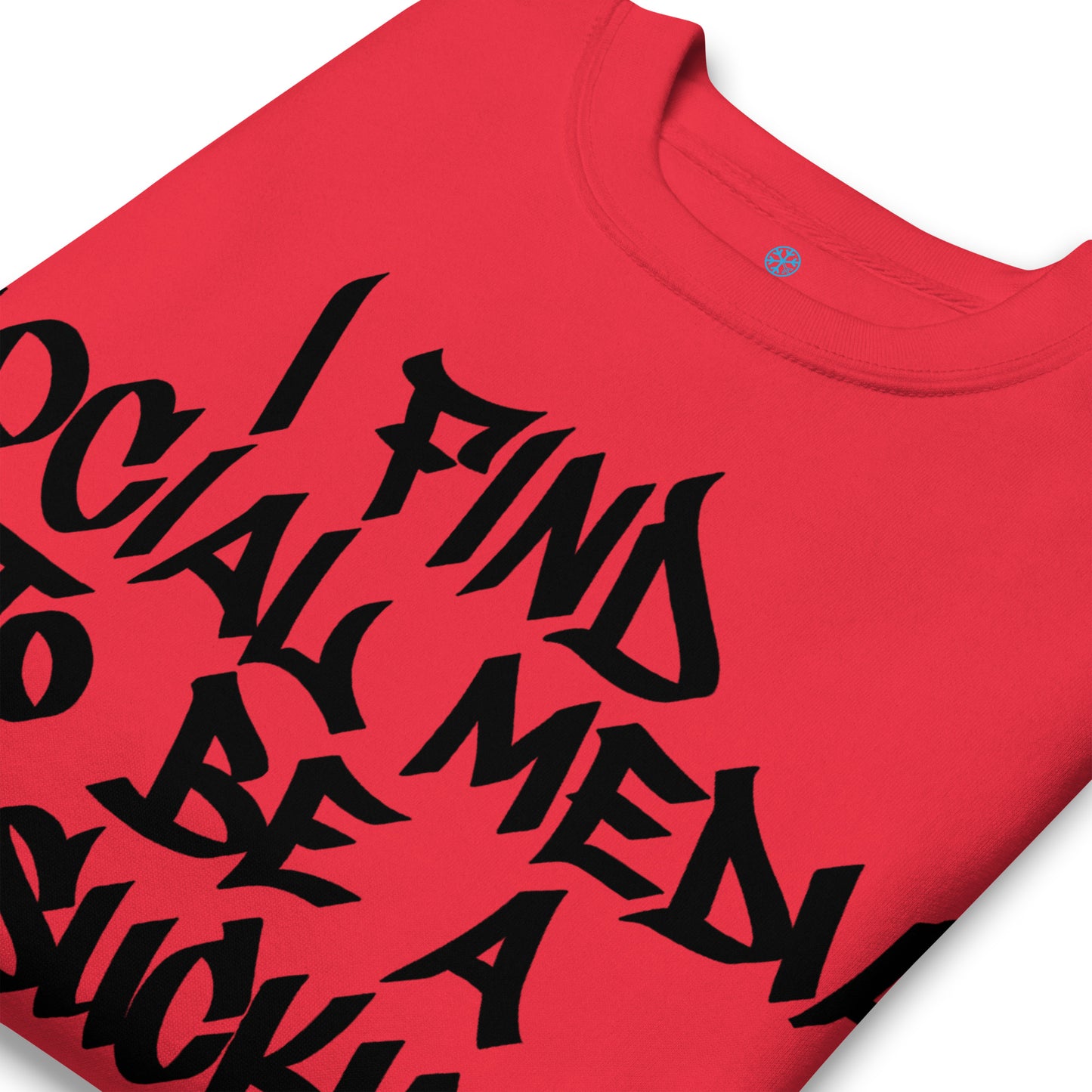 Red-Social Media Graffiti Tag Sweatshirt from B.Different Clothing, detail, graffiti-inspired streetwear